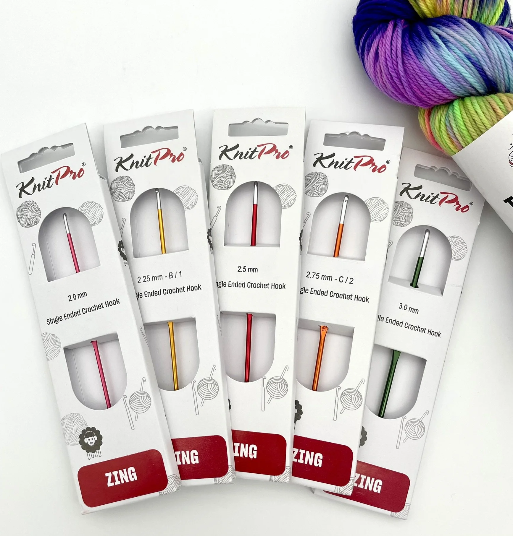 KnitPro Zing Crochet Hooks small sizes fanned out.JPEG