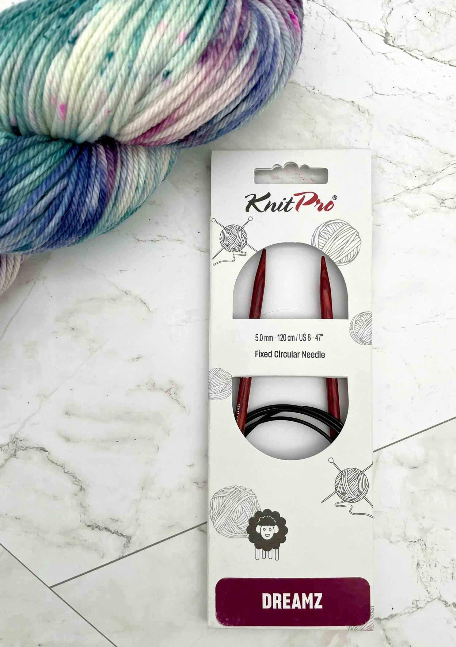 KnitPro Dreamz 47in and yarn.JPEG