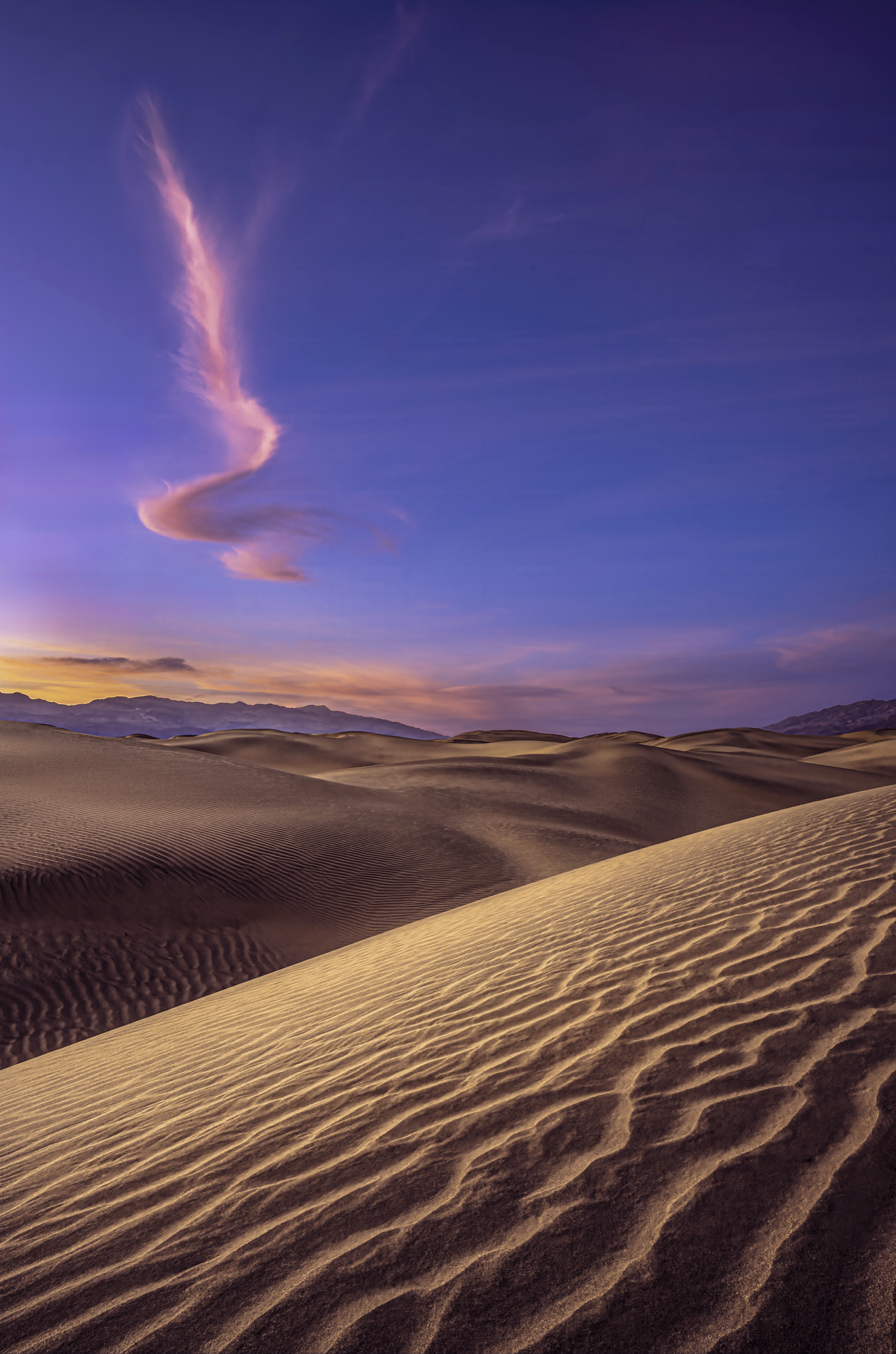 Third Place: “Mesquite Flat Sand Dunes Sunset” by Sue Irish