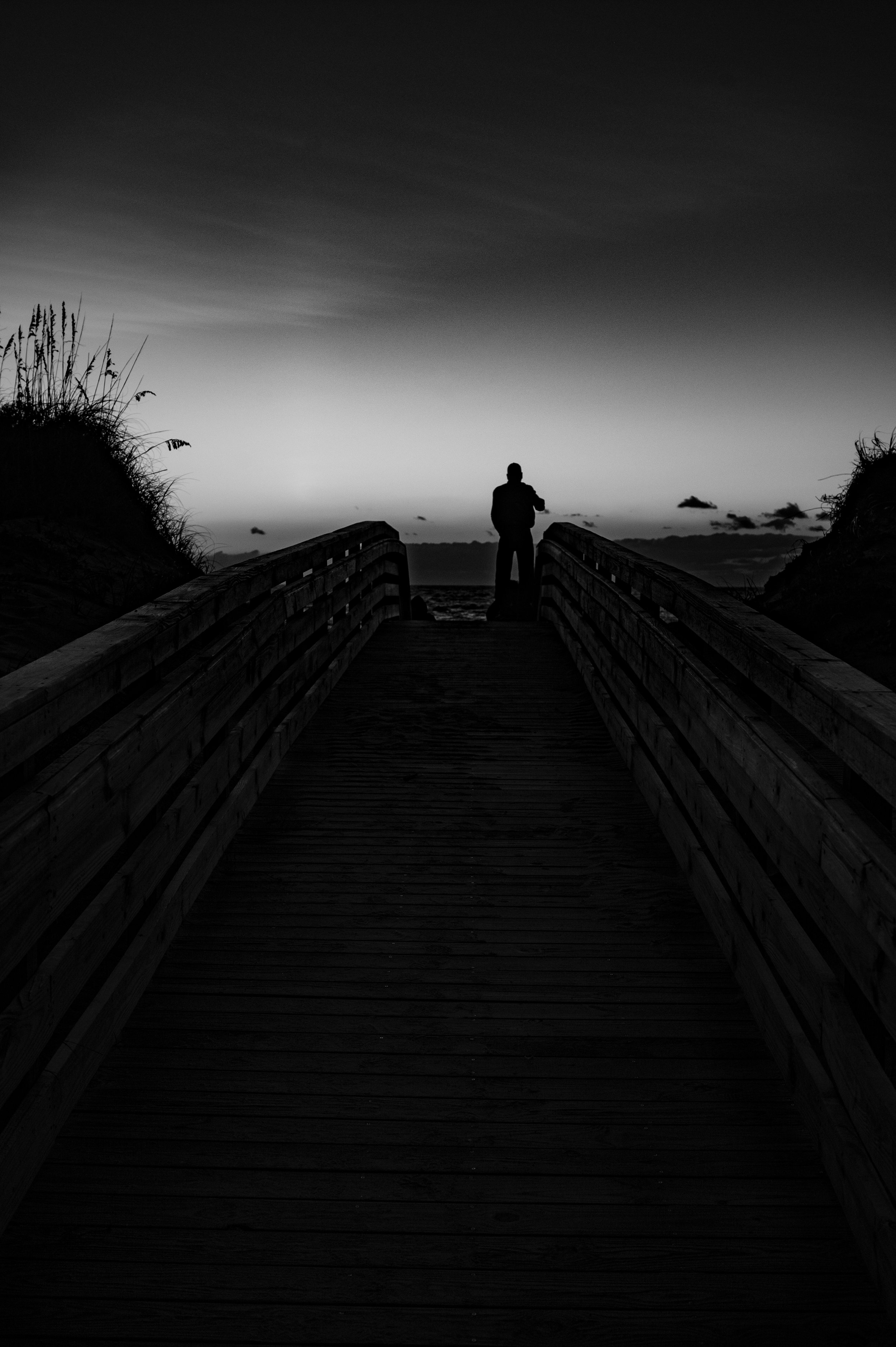 Second Place Intermediate Monochrome: "First Light Hitting Cape Hatteras" by Rob Chenault