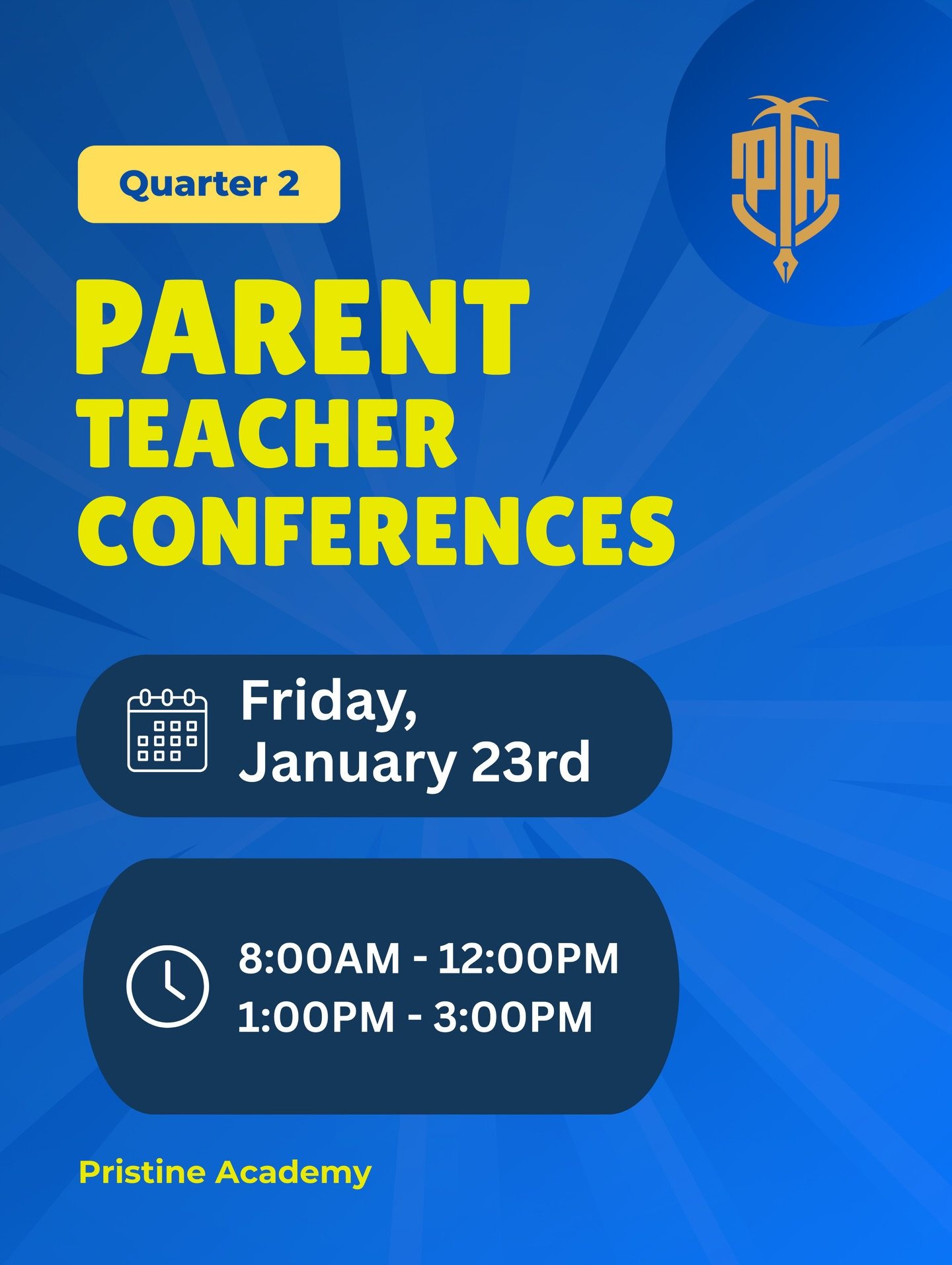 We look forward to meeting with our families this Friday to discuss student progress, growth, and goals for the next quarter.
Thank you for your continued partnership in your child&rsquo;s learning.