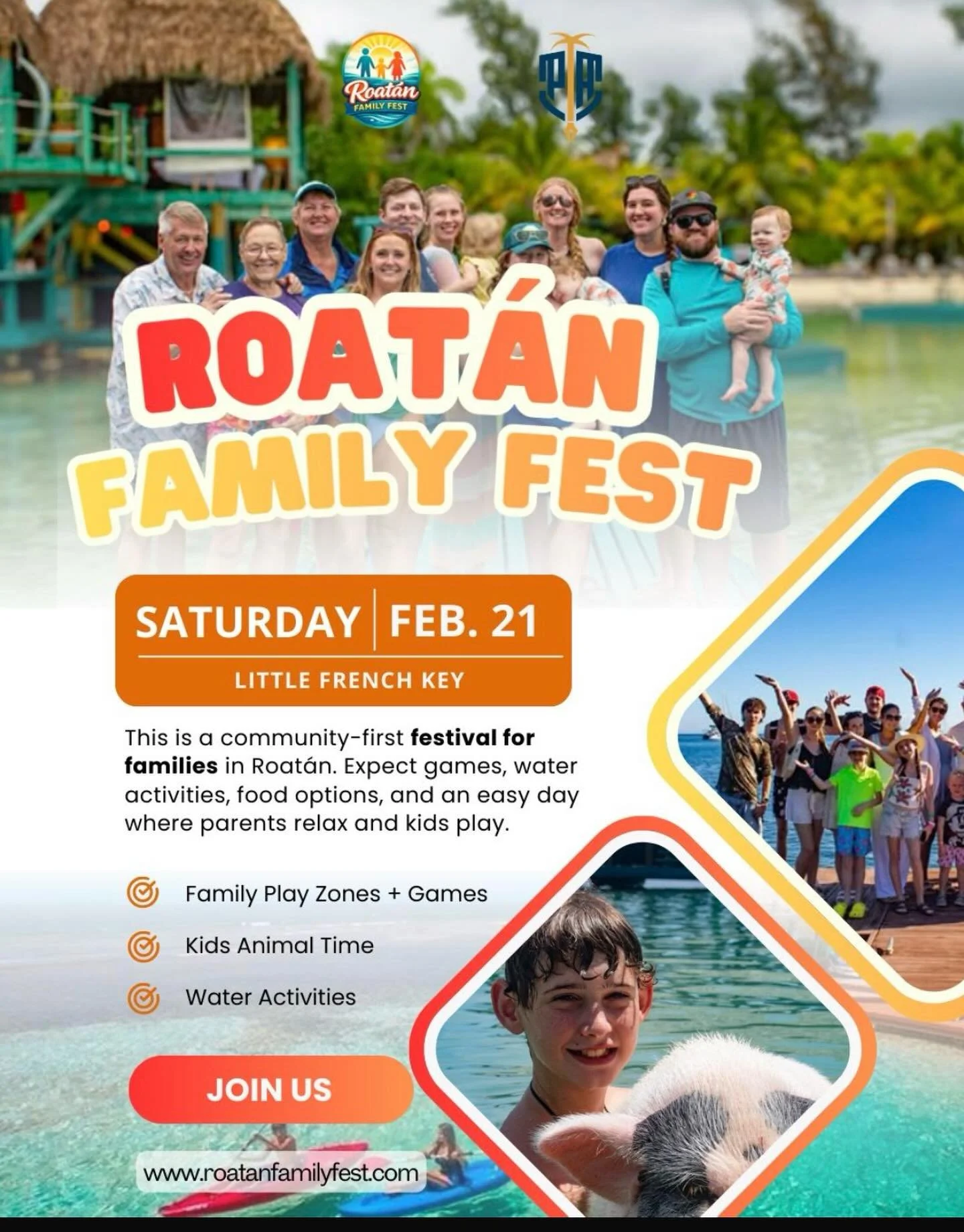 Roat&aacute;n&rsquo;s first official family festival is here.

A full day on the island where kids can play freely, parents can relax, and families can truly connect.

📅 Saturday, 21 February
⏰ 10:30 AM &ndash; Sunset
📍 Little French Key
🚤 Boat + 