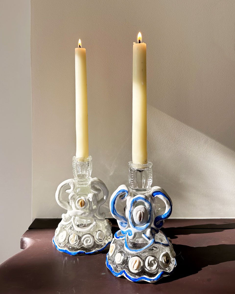 Shell Glass Candle Holder