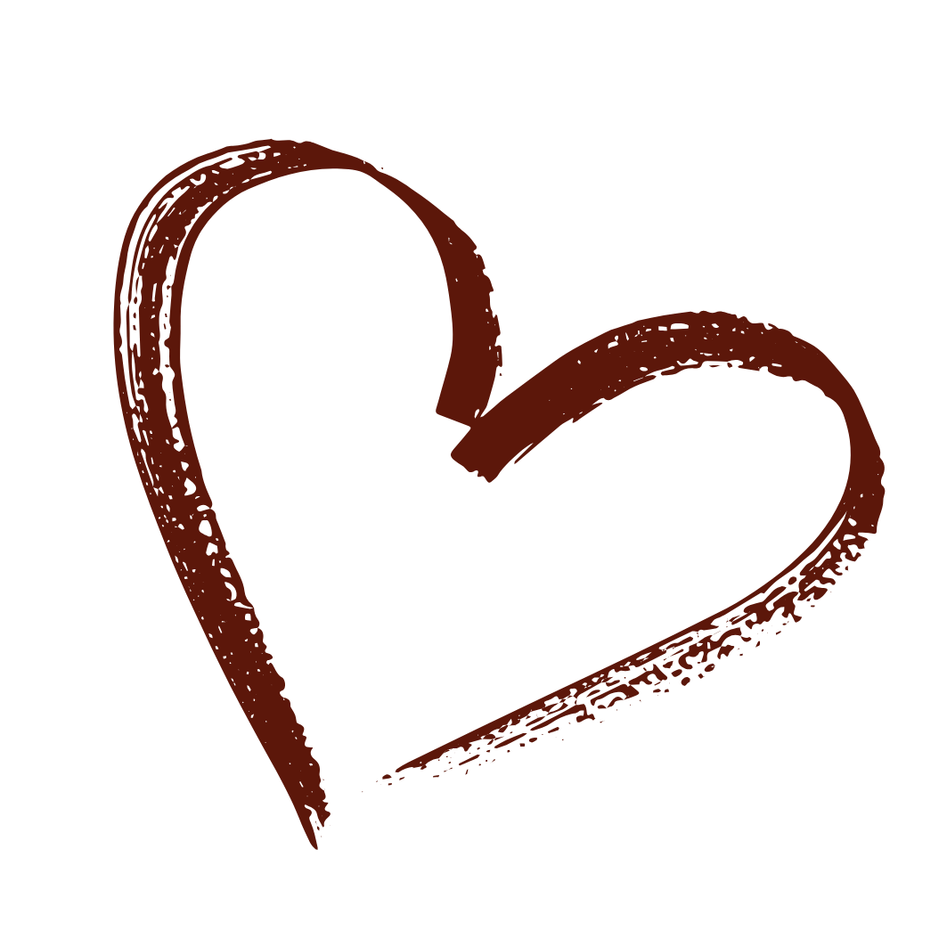 A stylized, hand-drawn red heart on a black background.