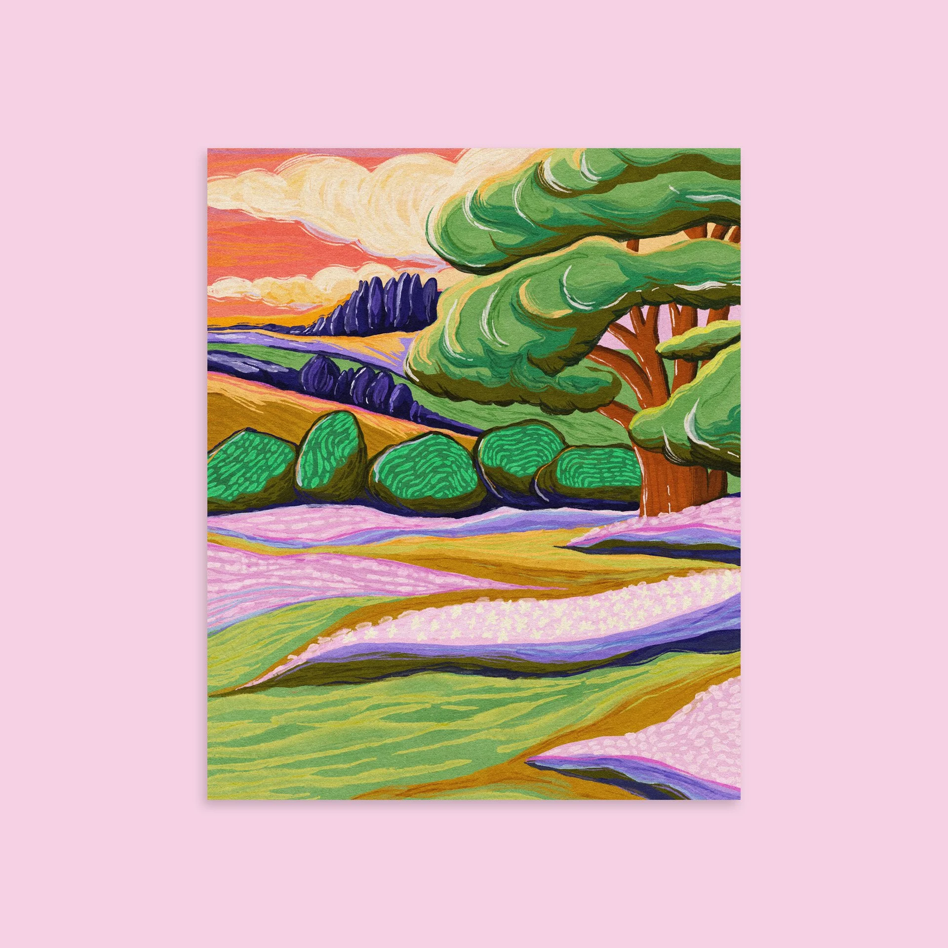 Sun-Kissed Meadow Giclee Print 🌳✨