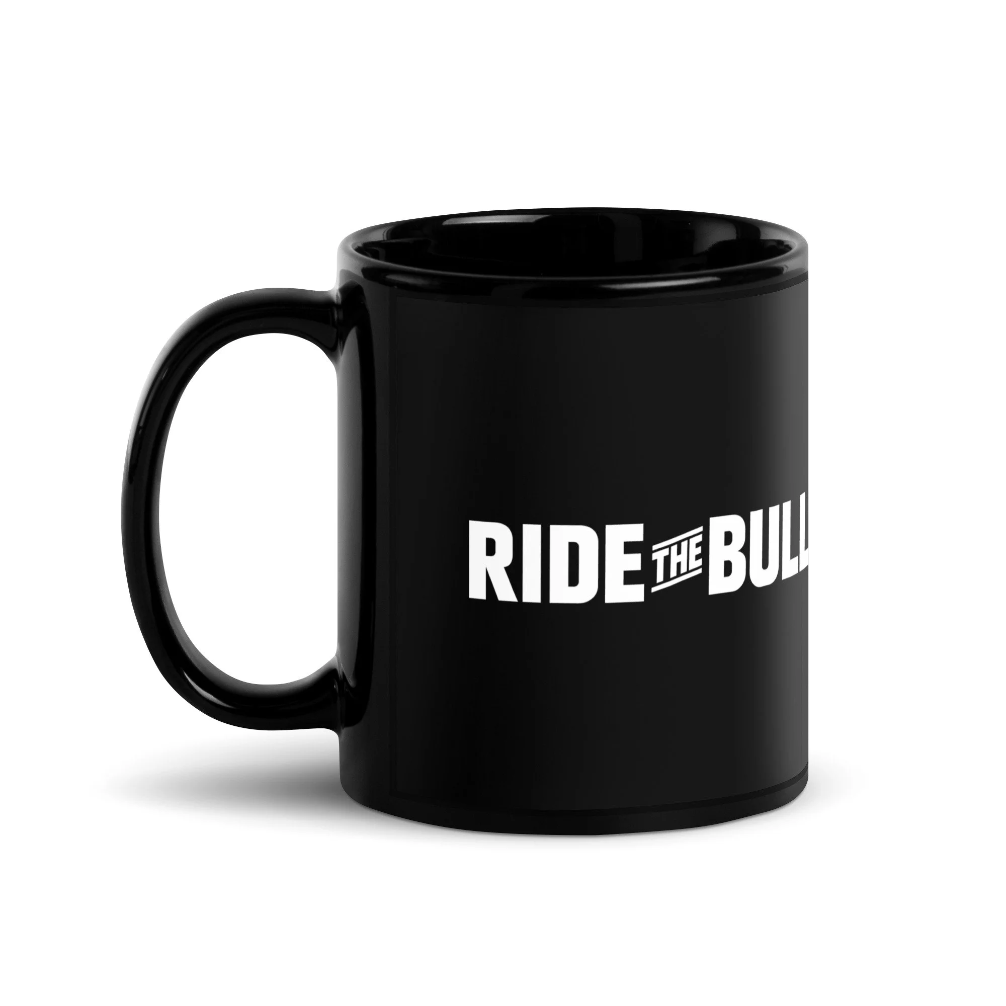 Ride The Bull Wordmark Black Glossy Mug