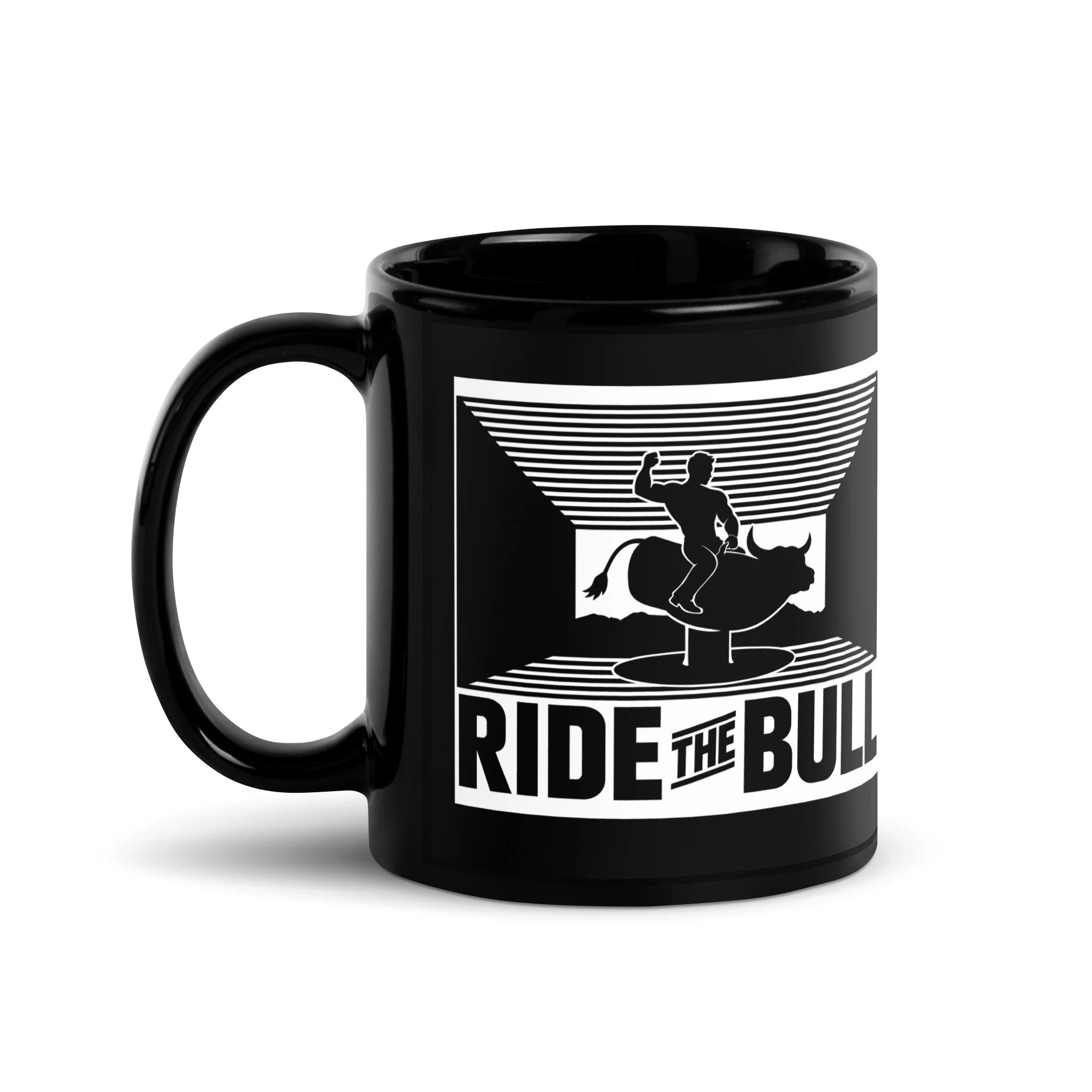 Ride The Bull Full Logo Black Glossy Mug