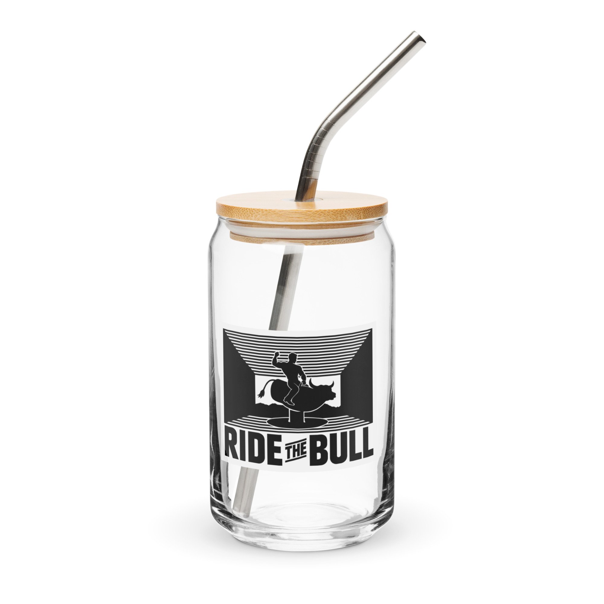 Ride The Bull Can-shaped glass