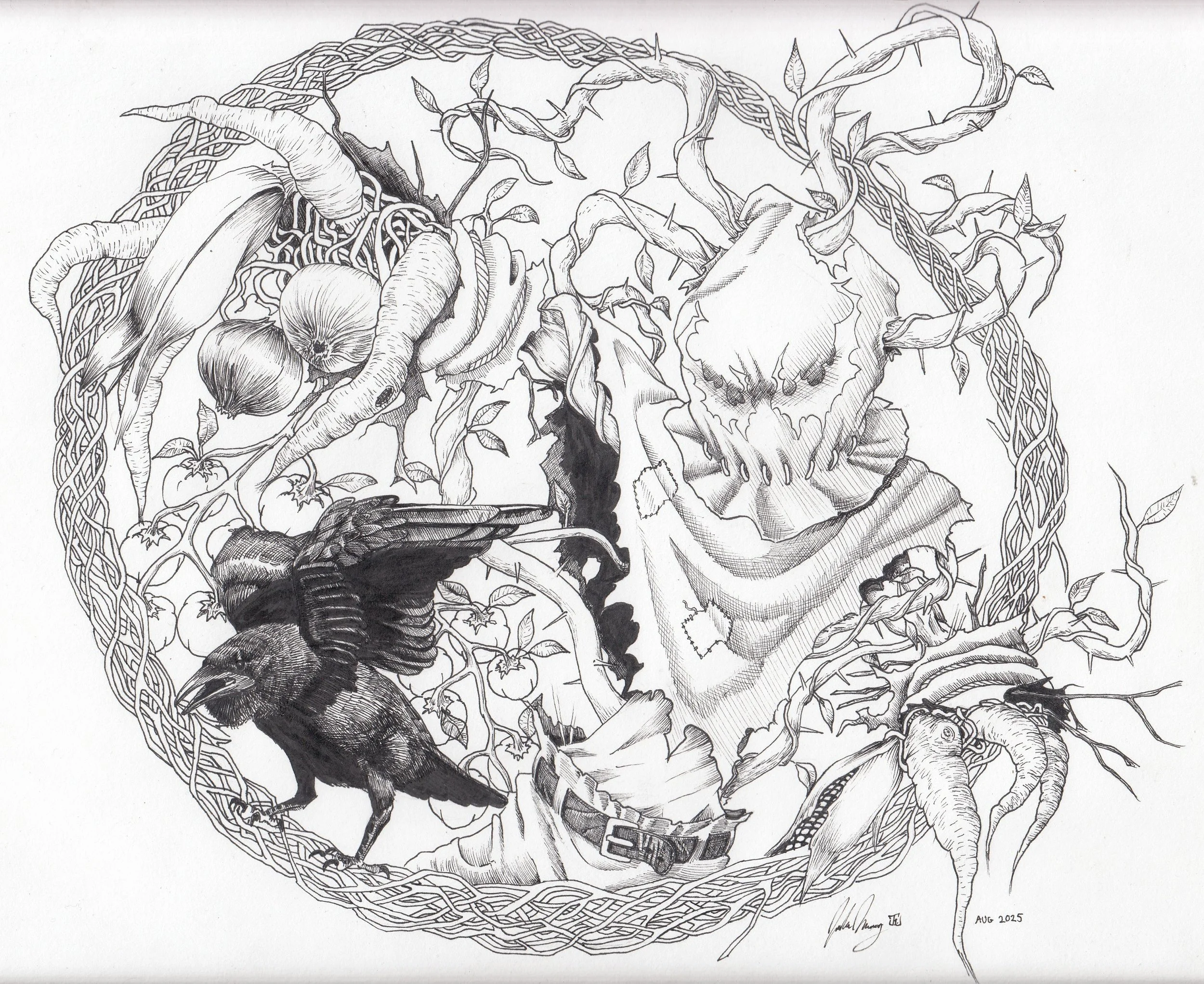 Scarecrow Cornucopia ink 2.jpg