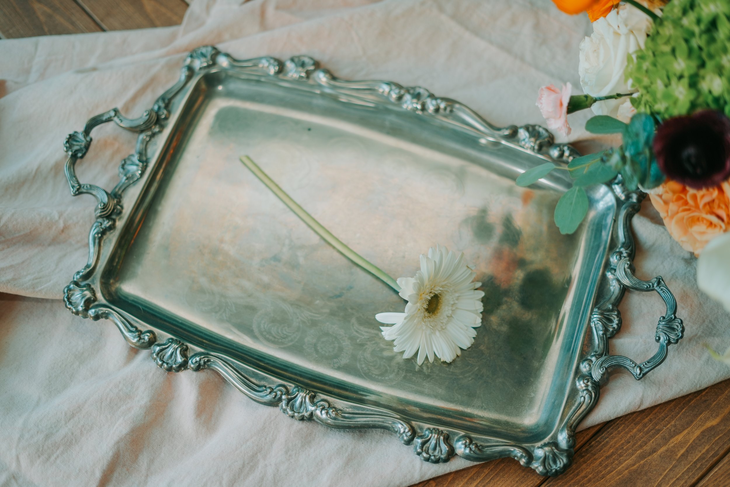 Ornate Silver Tray - Medium