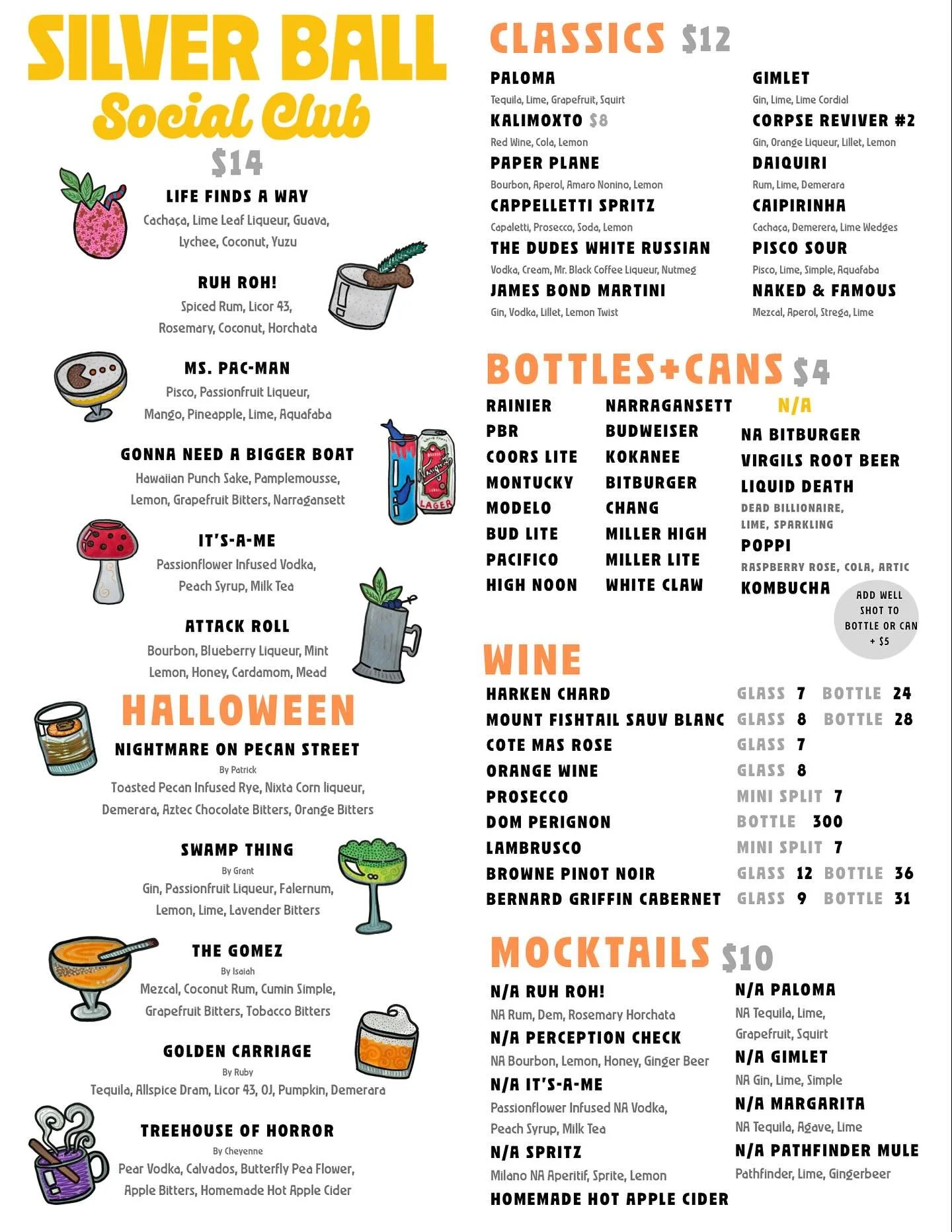 👻 It&rsquo;s here! Our Halloween cocktail menu has officially arrived. Each bartender crafted a hauntingly good drink for the season, and we&rsquo;ve even sprinkled in some tasty updates to our food menu. Come get into the spirit with us! 🤡 🎃