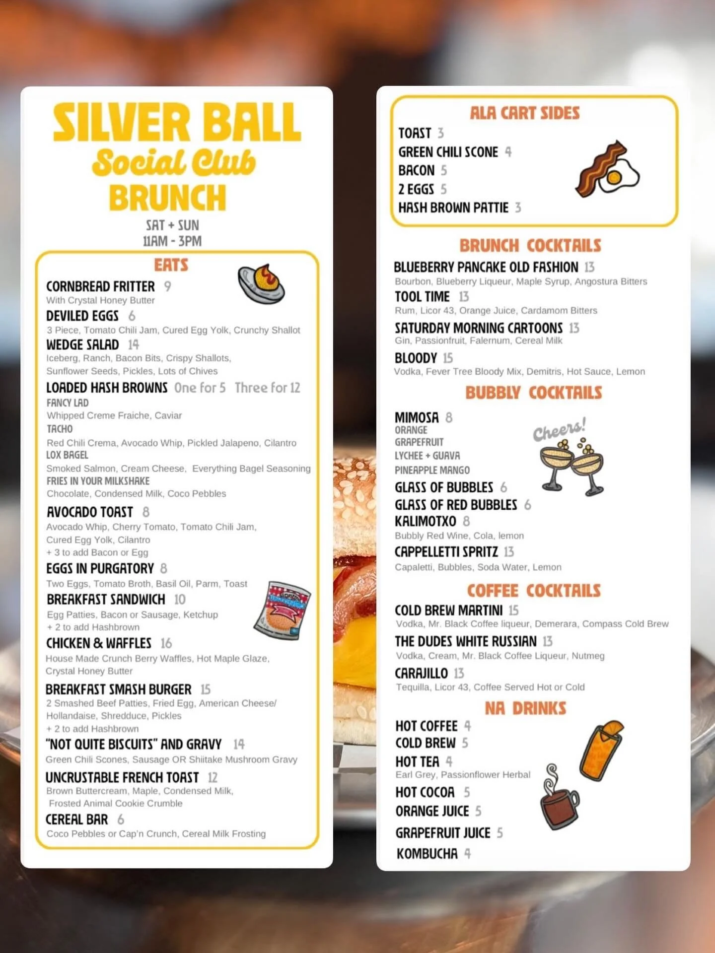 Come grab brunch with us 🥂 This Sat &amp; Sun only 11am-3pm