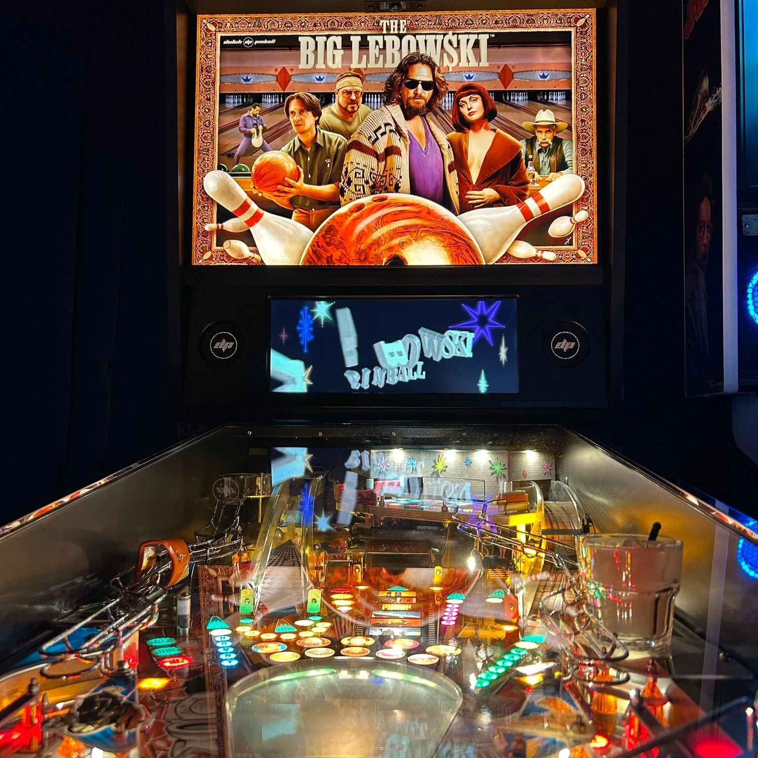 One of our favorites in the collection, the story of The Big Lebowski pinball machine is as legendary and chaotic as the film itself. It began in 2014 when Dutch Pinball set out to create the ultimate tribute to the Dude, complete with a miniature bo