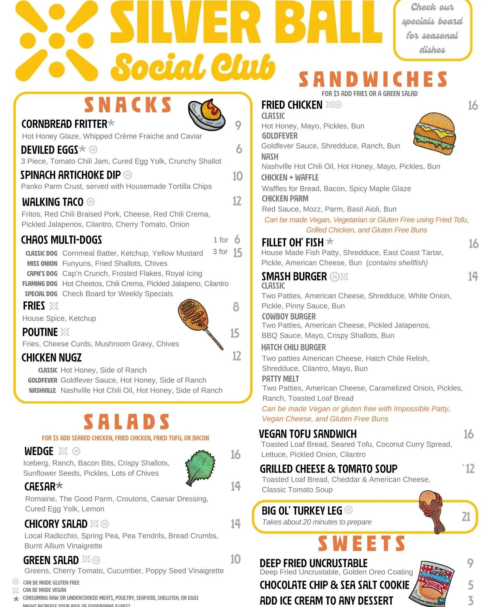 Our Spring food and cocktail menus are here! Come try all the new goodies