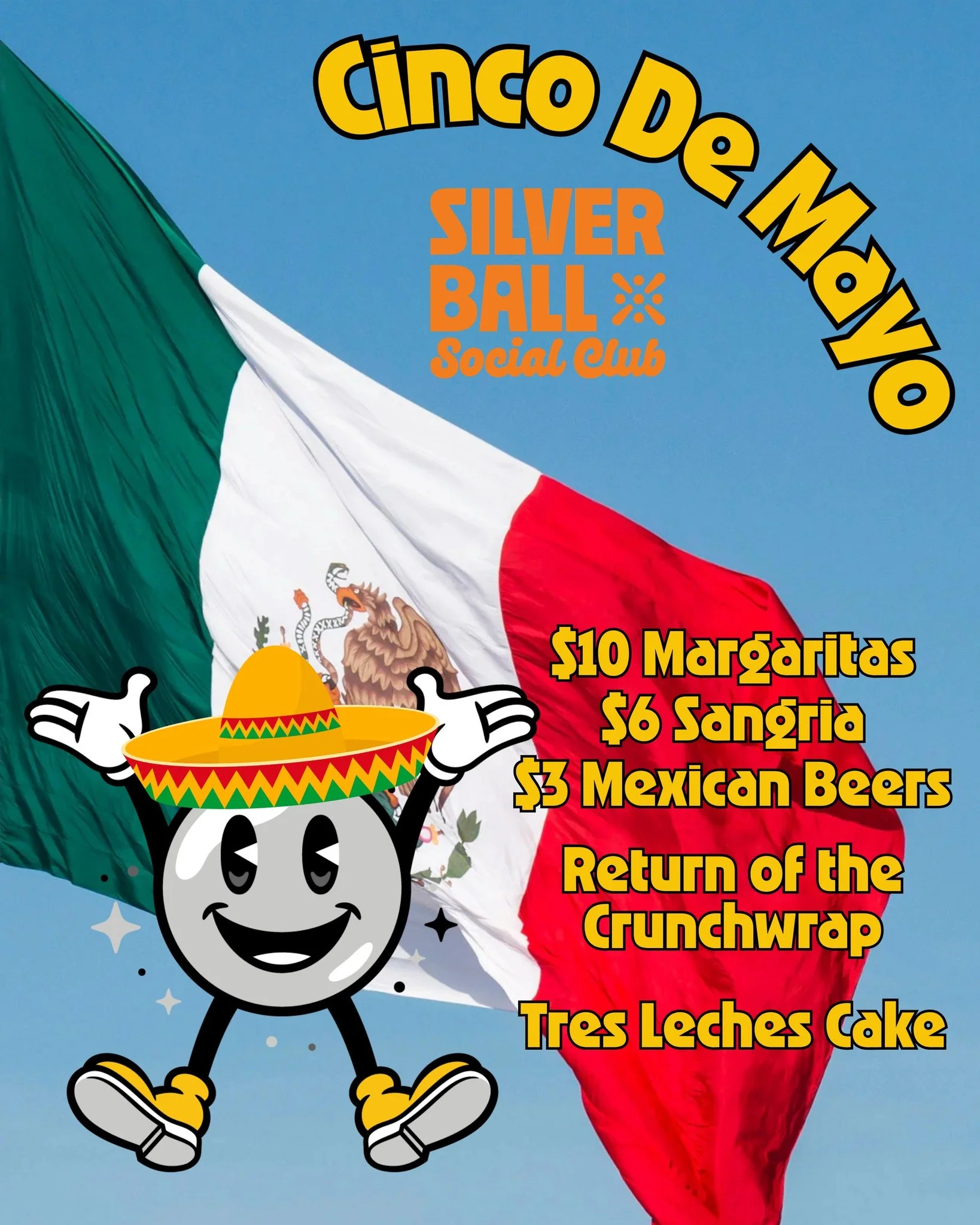 It's Cinco de Mayo tomorrow! We've got some loco specials going all day so come grab a drink, munch some food, and celebrate our favorite neighbors to the South