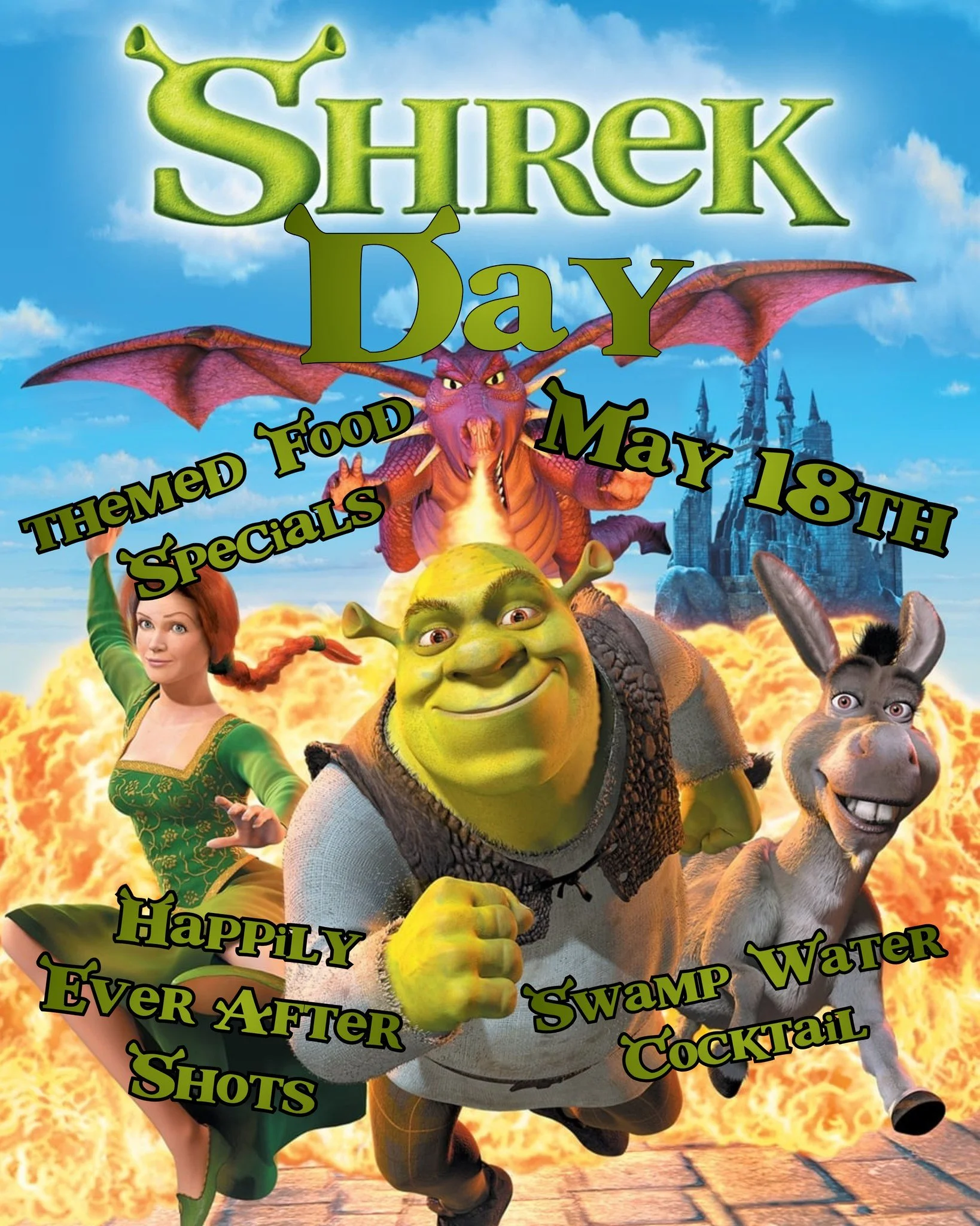 It's finally here! The day we've all been waiting for... the 25th anniversary of everyone's favorite ogre; Shrek! To honor the release of the greatest movie ever made, we've got some truly monstrous specials, only available this Monday May 18th.

Com