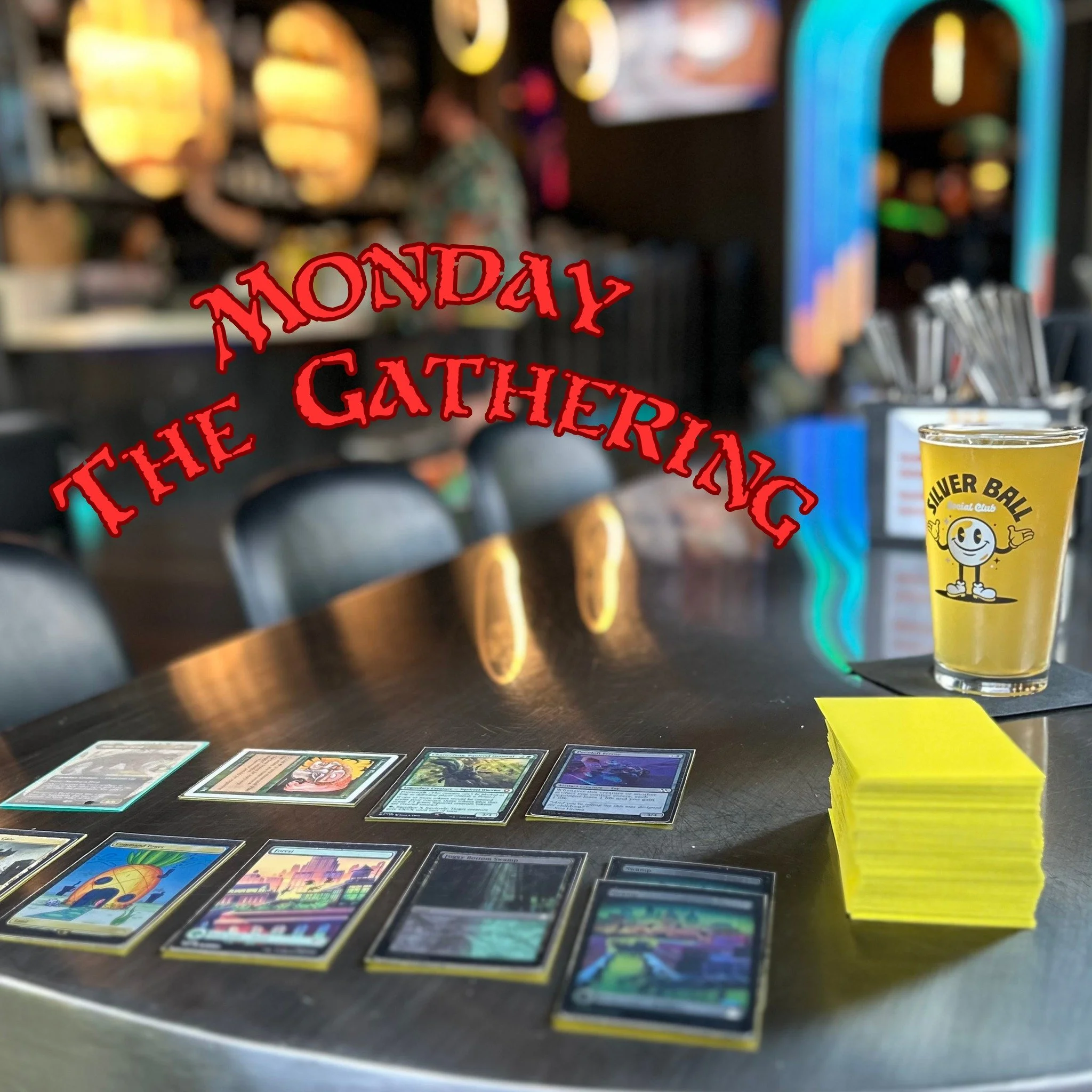 Mondays are for Magic

Come grab a drink, get some food, and play some Commander with us. Every Monday starting at 7pm we're setting tables aside just for Magic

Bring a group or come solo and we'll get you set up with people to play with. Plus