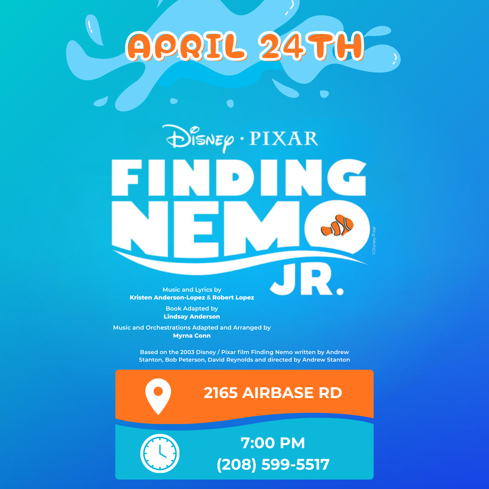 April 24th Finding Nemo Jr. Ticket