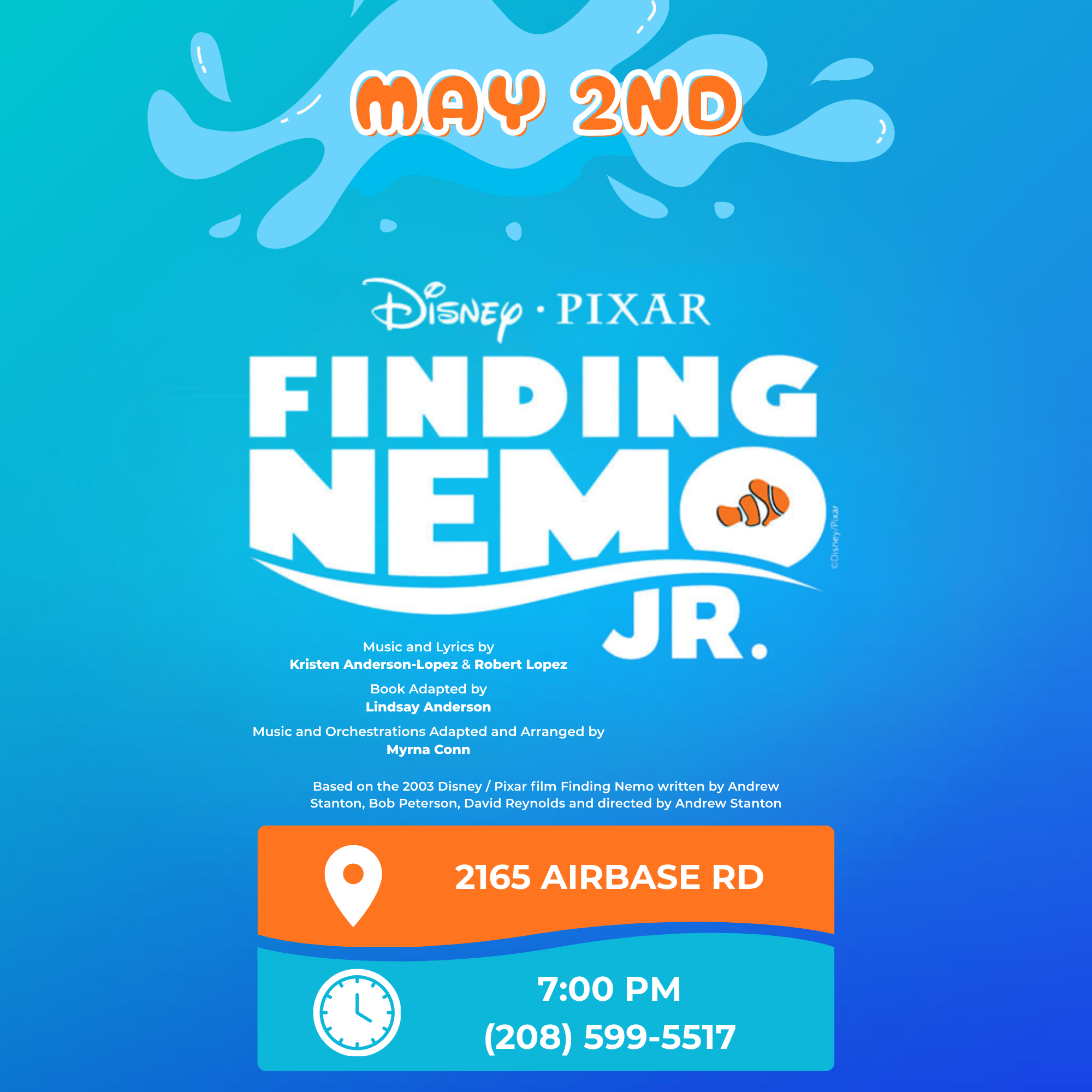 May 2nd Finding Nemo Jr. Ticket