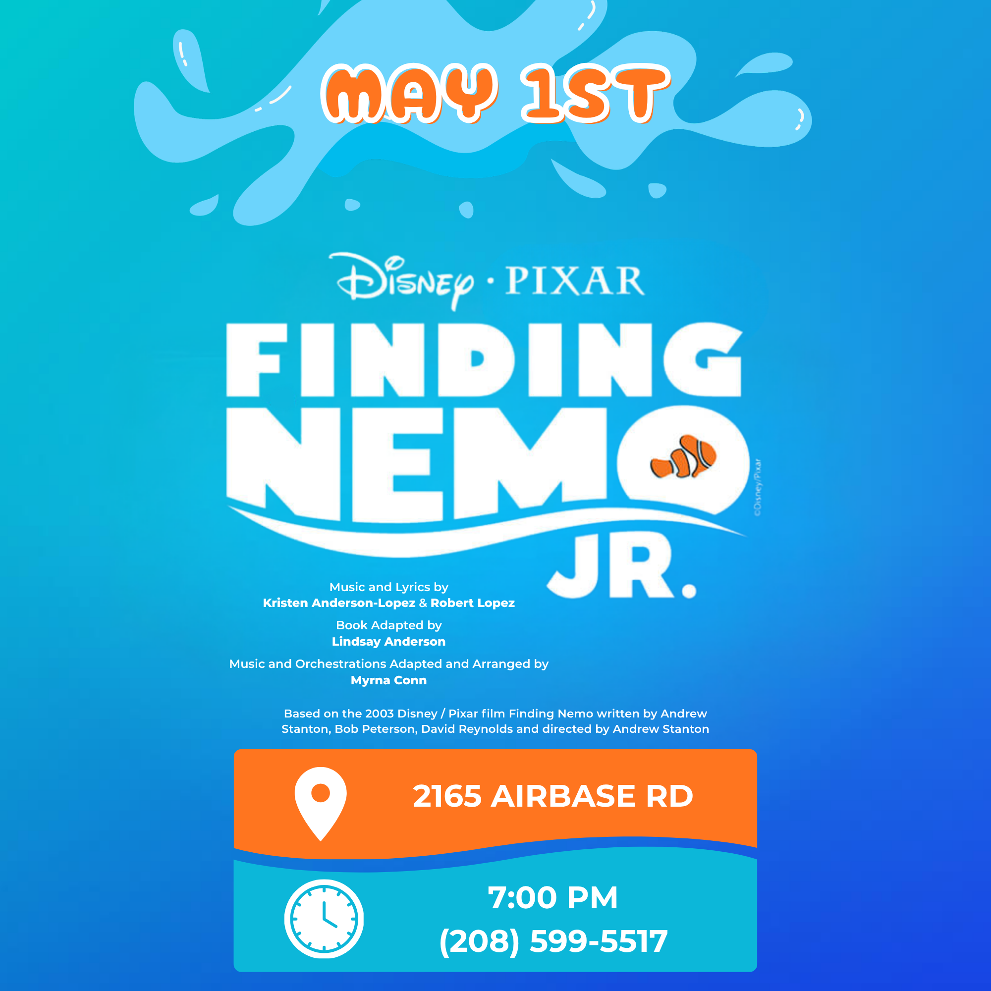 May 1st Finding Nemo Jr. Ticket