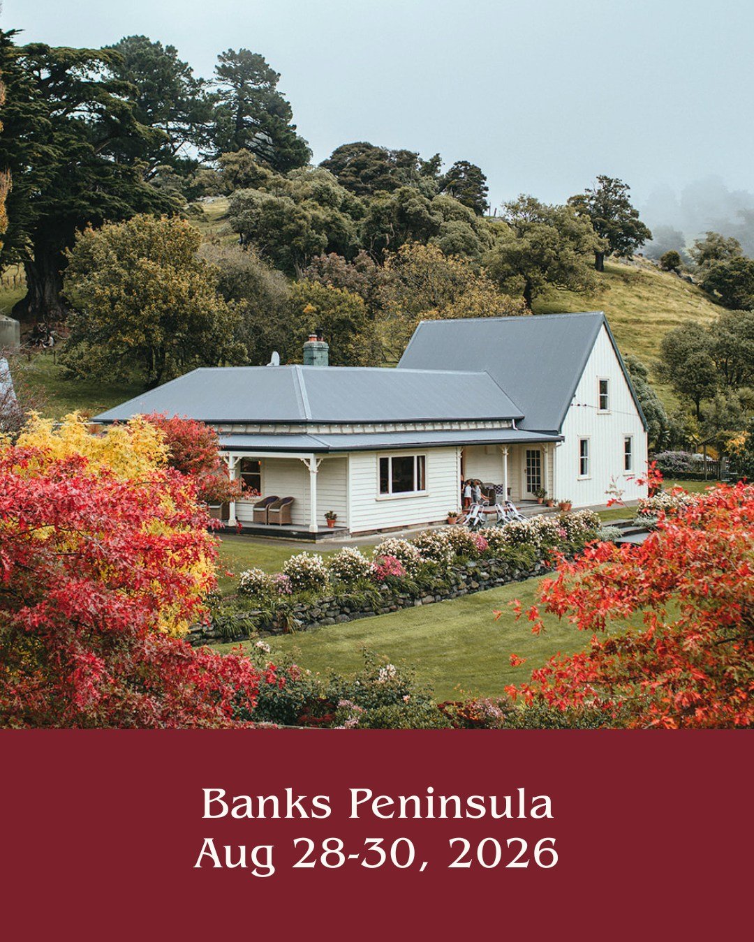 Our first-ever South Island retreat is here 💛

A weekend on a historic working farm on the Banks Peninsula, South Island - about 1.5h from Christchurch.

💛 Dates: Friday 28 &ndash; Sunday 30 August 2026

💛 Spots: We have 6 spots, divided over 4 ro