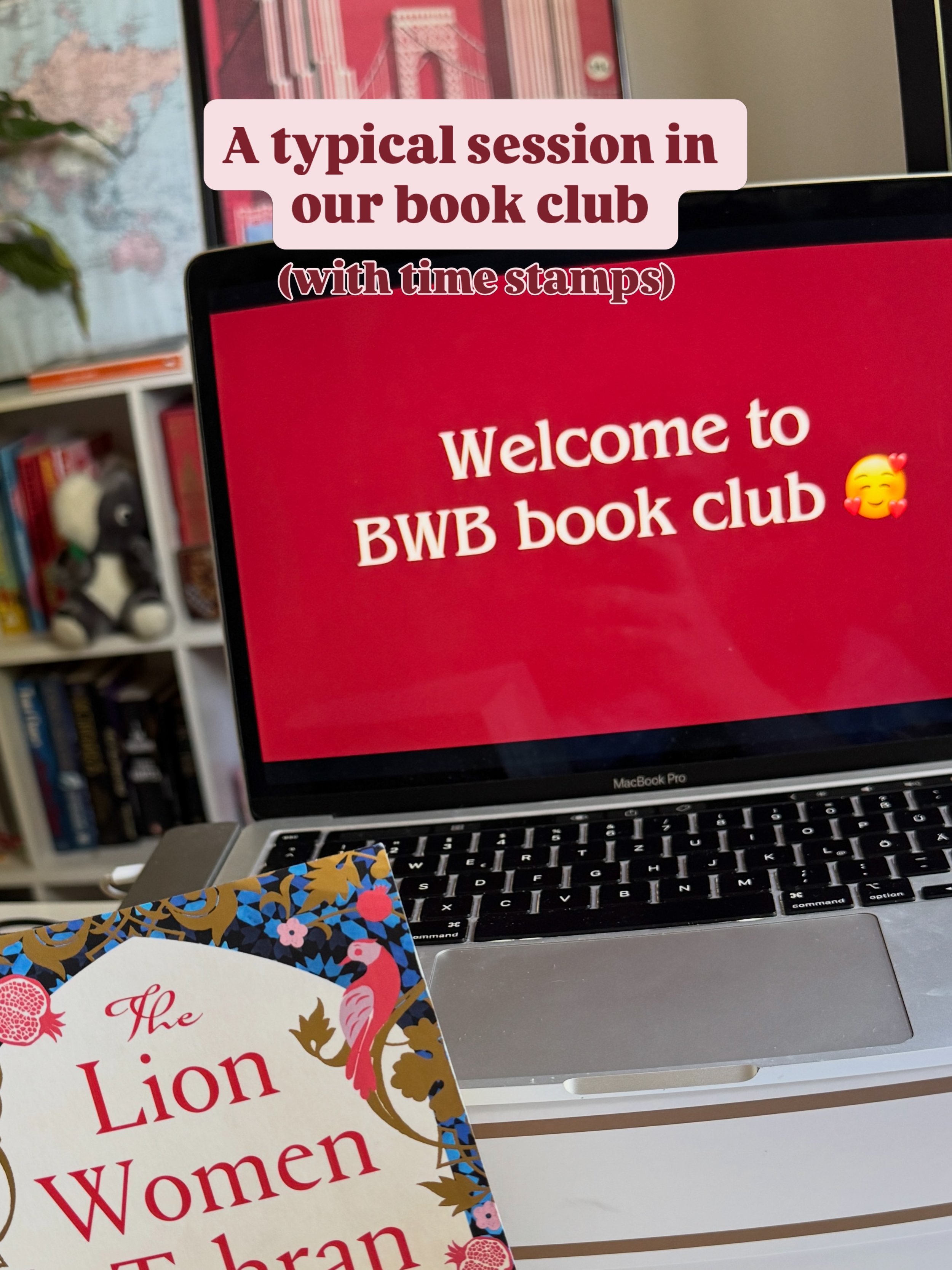 Curious about what we do at our book club? 👀

Once a month we jump on Zoom (fun drink of choice in hand, snack on the side, book of the month nearby) and spend about two hours chatting about what we read, what surprised us, and what we thought.

Jus