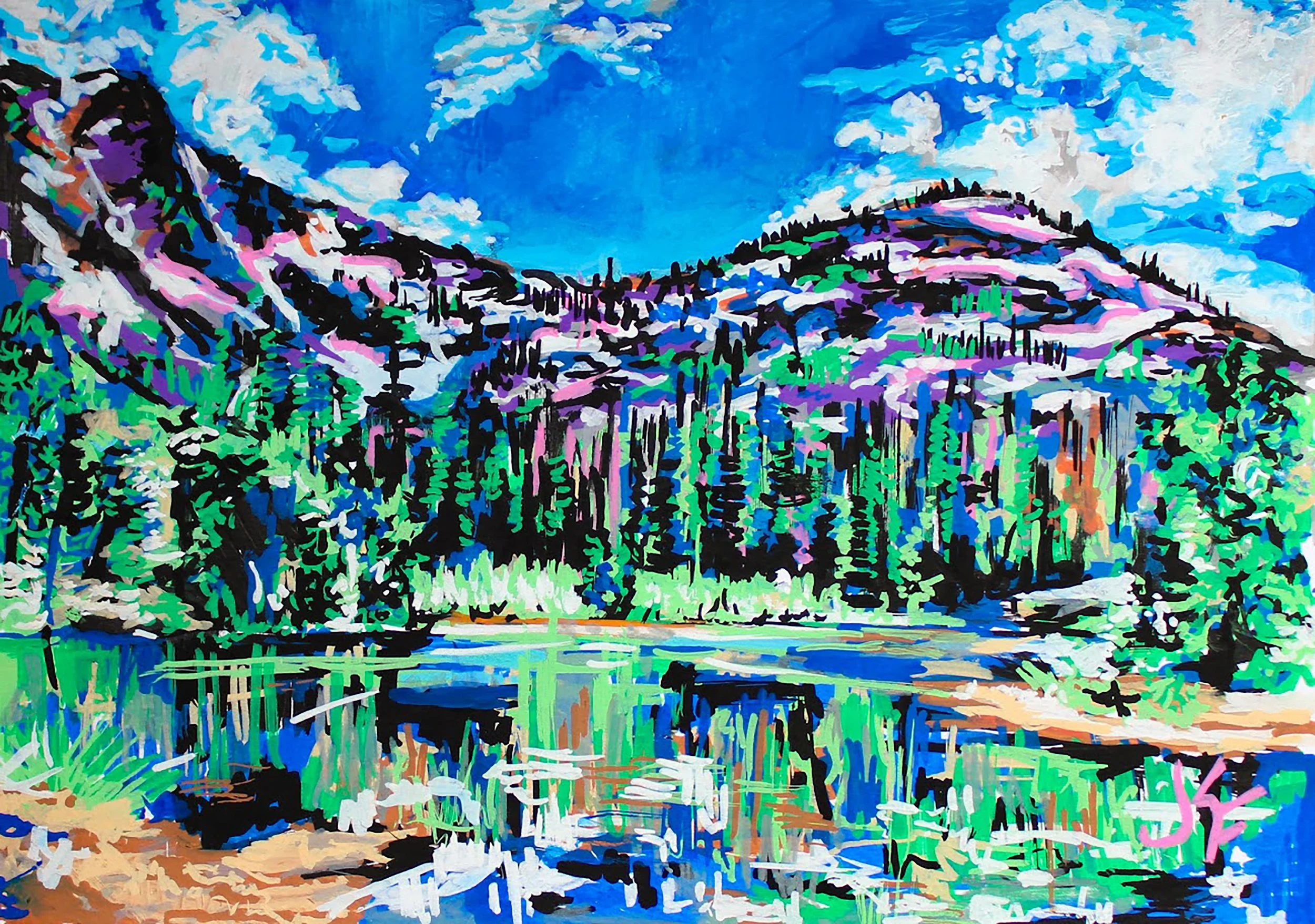 Lake Tahoe.
acrylic paint marker on paper. 7 x 10 in. 2024