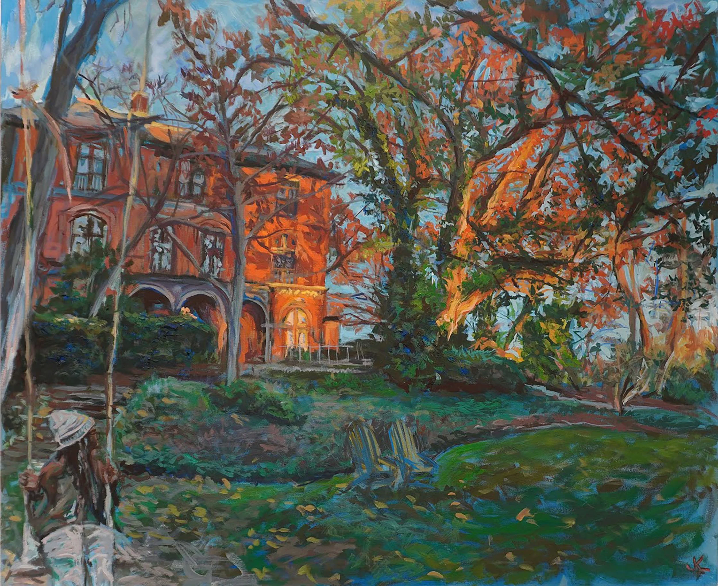 Feel the Distance, Disregard It. acrylic gouache on canvas. 33 x 40 in. 2025