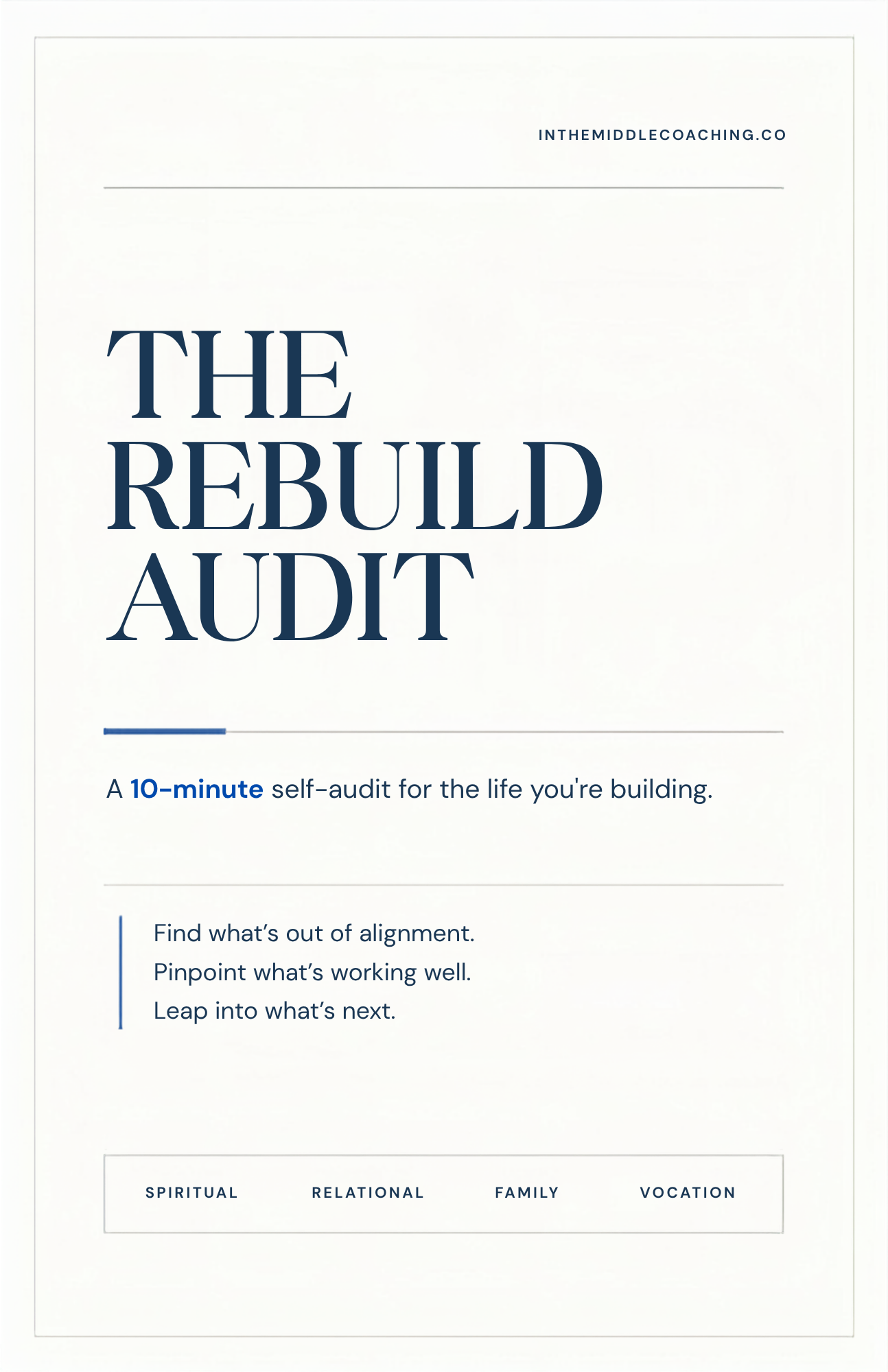 The Rebuild Audit workbook