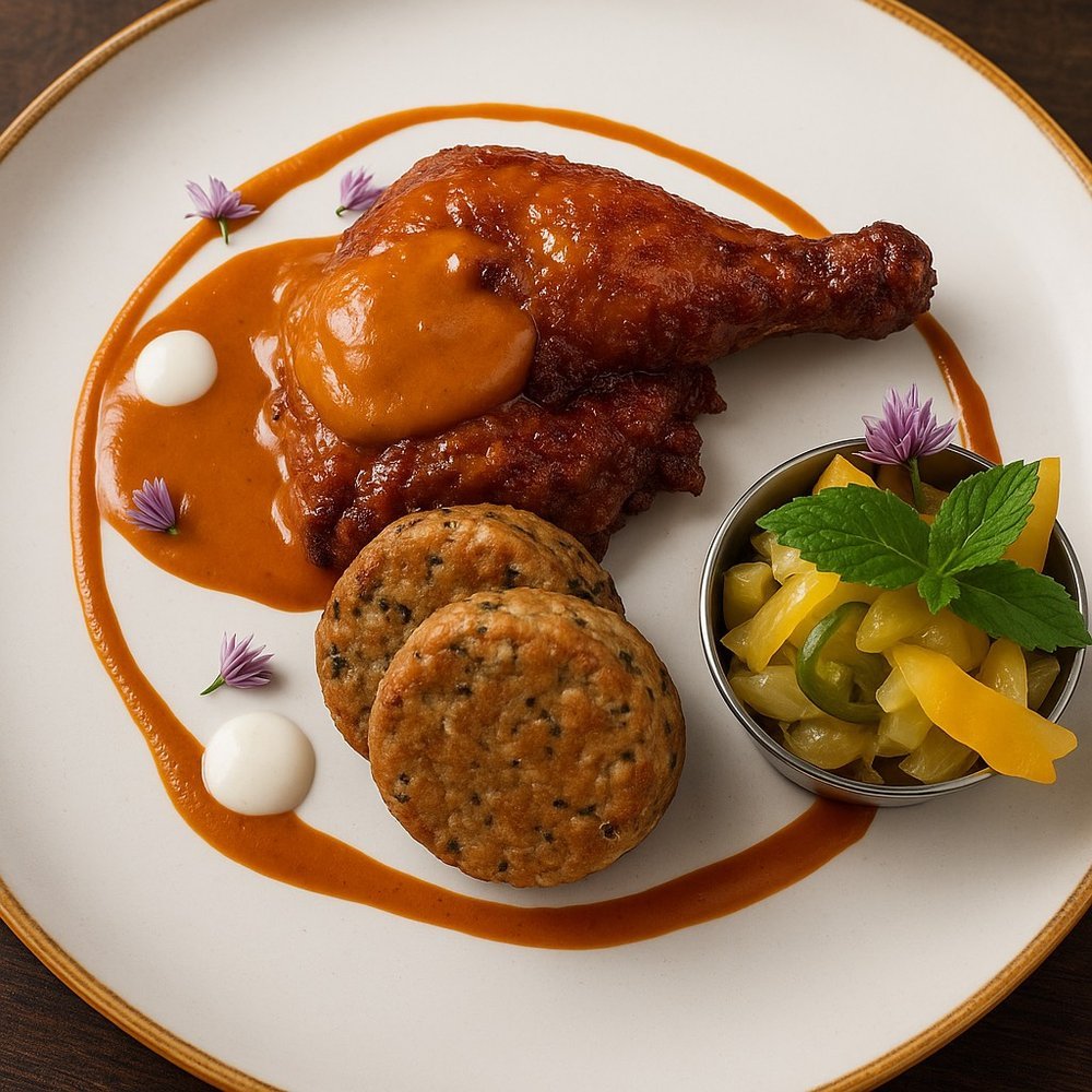 Harrisa BBQ chicken w maakouda batata