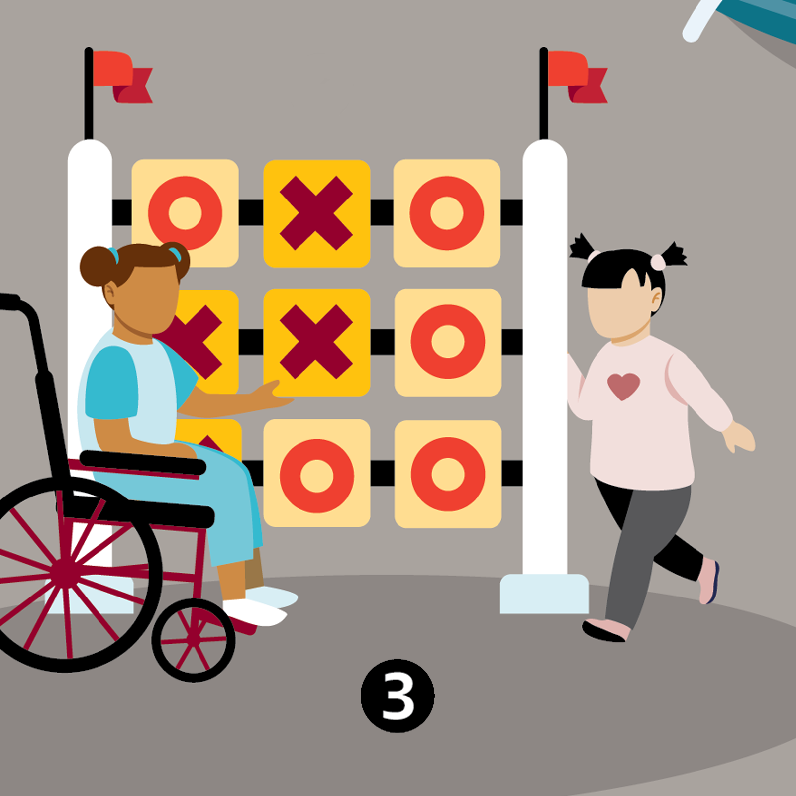 3. Ground-level Equipment: People want to play in all areas of a playground. Having play features that can be accessed on the ground promotes play and inclusion around the playground.