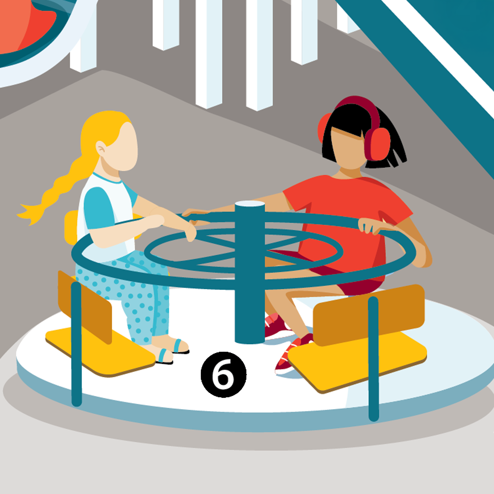 6. Energizing Areas: Some people want lots of physical stimulation during play. Inclusive playgrounds should have equipment that promotes active engagement and stimulation.