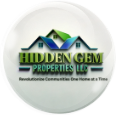 Logo of Hidden Gem Properties LLC featuring a house icon and green text.