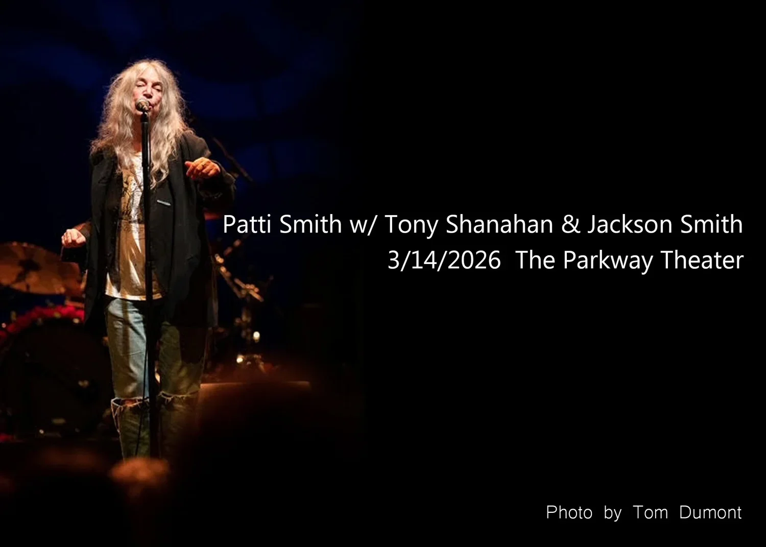Patti Smith Coming to Parkway Theater 3/14