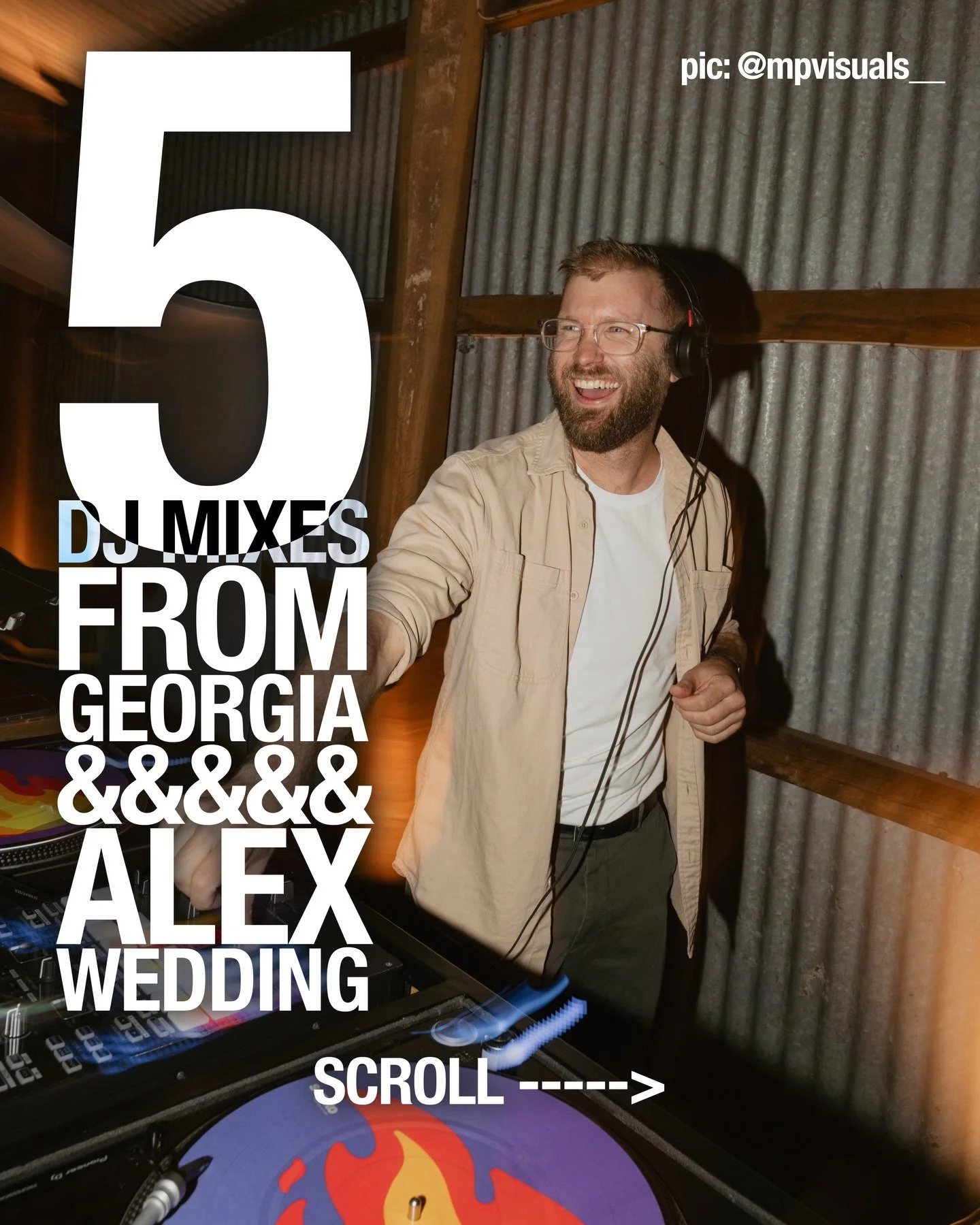 @djdylansanders dug deep for Georgia &amp; Alex&rsquo; playlist at @lostphoenixfarm last week. They wanted a Hot Dub experience during their wedding reception - here&rsquo;s a few classic Rock N&rsquo; Roll mixes from early in the evening! 🪩⚡️

#wed