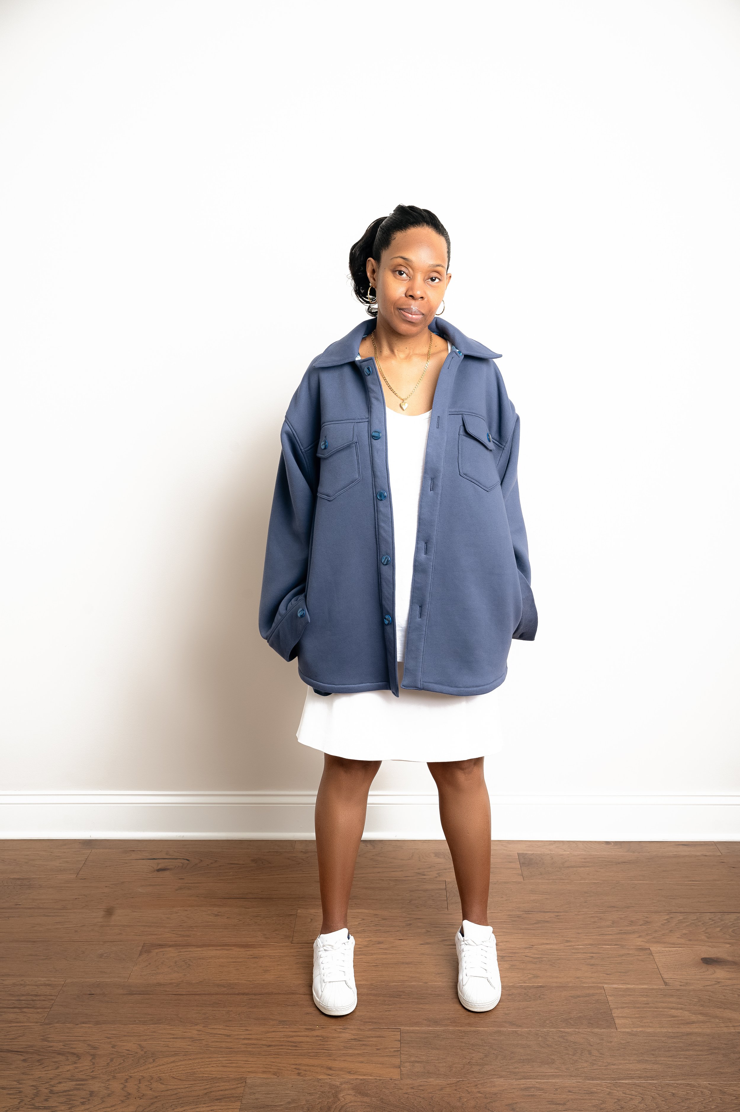 DSC_6218 Edit - Prototype 5 - Boyfriend Charmeuse Shirt Jacket Full Body.jpg