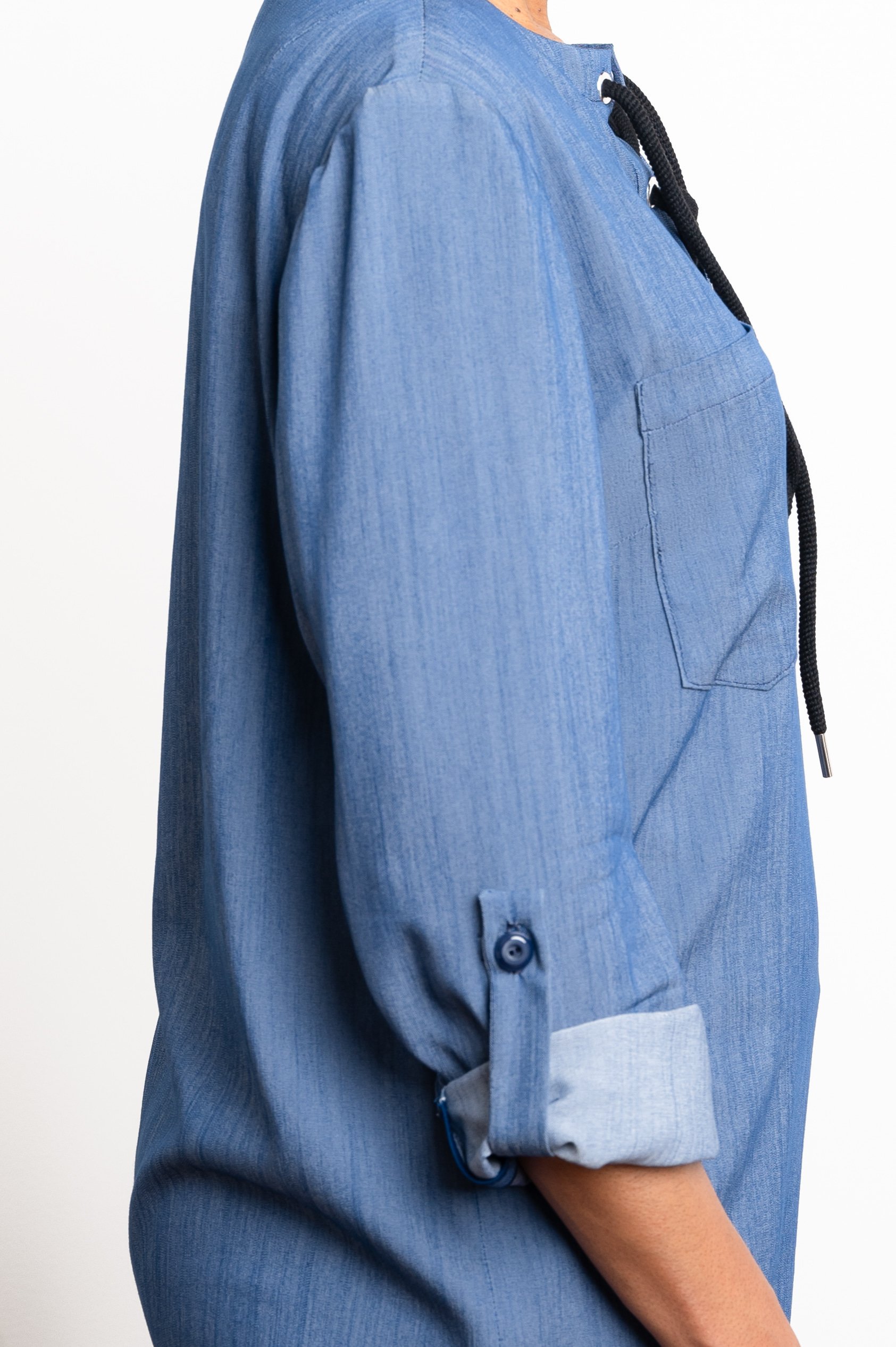 DSC_6138 Edit - Prototype 4 - Denim Slub Blouse Side with Rolled Sleeve.jpg