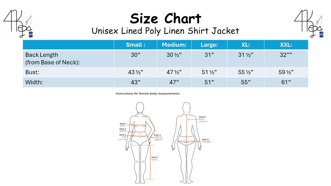 Size Chart Unisex Lined Poly Linen Shirt Jacket.jpg