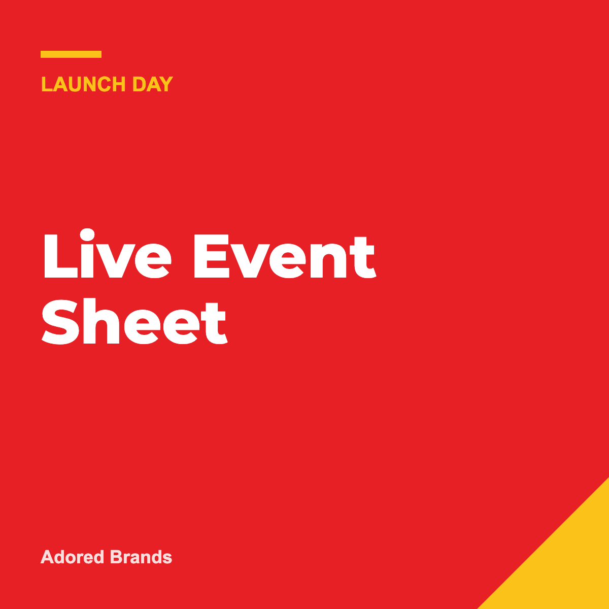 Live Event Sheet