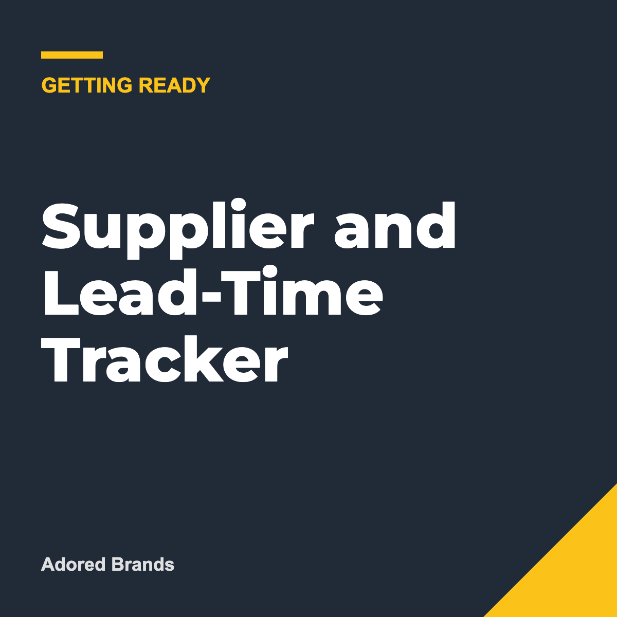 Supplier and Lead-Time Tracker