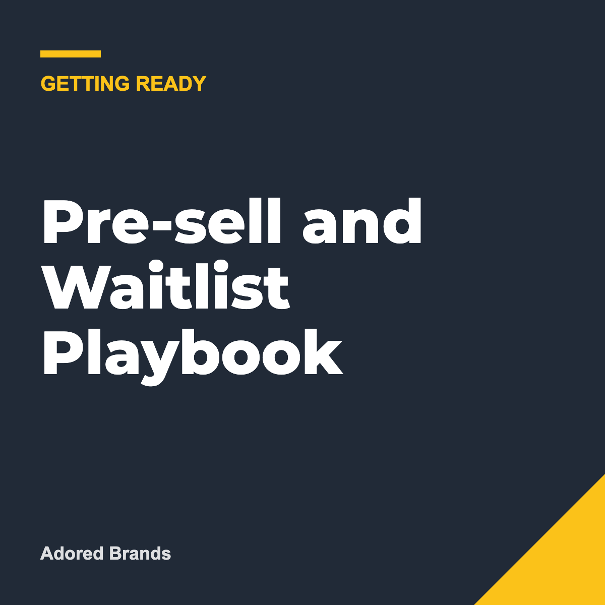 Pre-sell and Waitlist Playbook