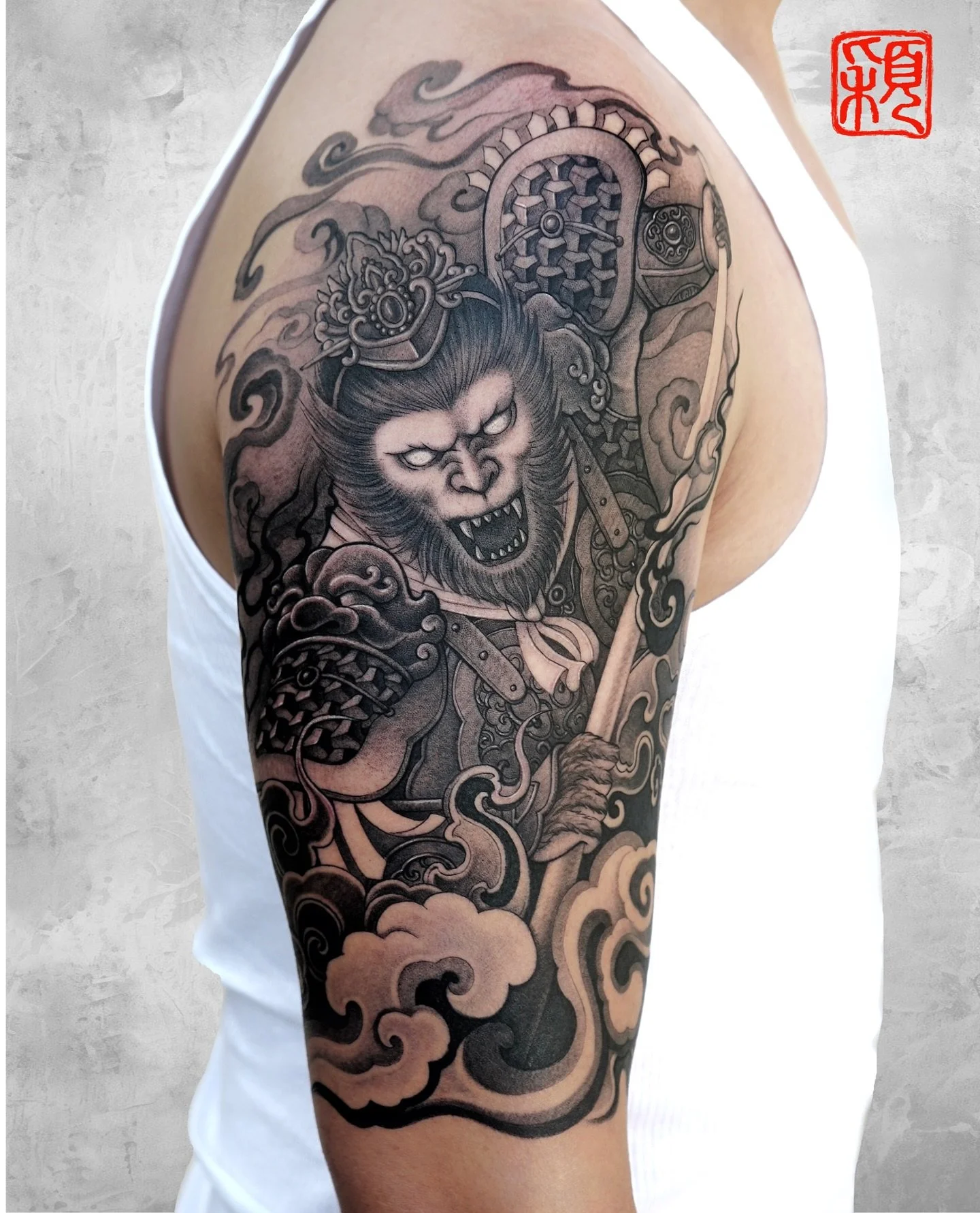 🔥 Sun Wukong &mdash; The Monkey King 🔥
A powerful symbol of rebellion, wisdom, and unbreakable spirit.

Special thanks to my client Henry for trusting me with his very first tattoo 🙏

#tattoo #tattoos #blackandgreytattoo #monkeyking #sunwukong #as