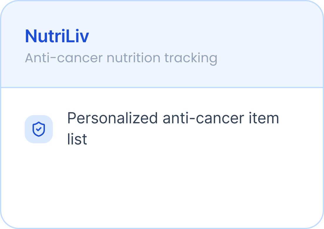 What's included in NutriLiv application