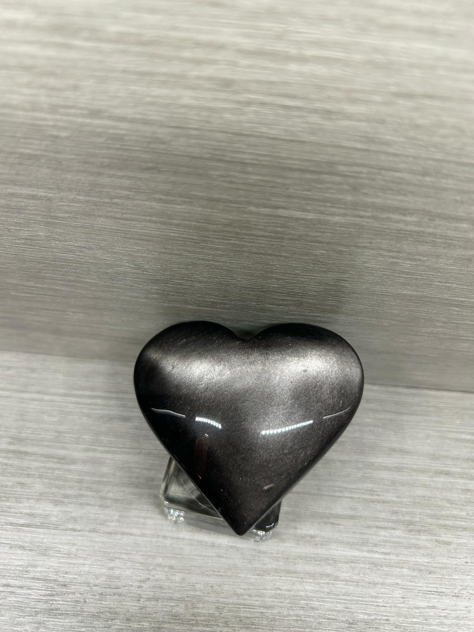 Silver Obsidian Heart