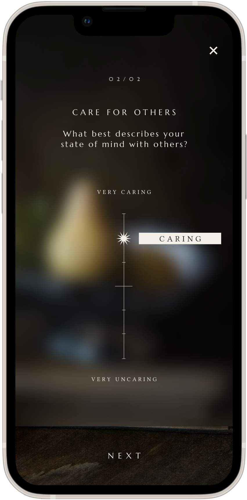 Gratia's mobile app allows users to record note and mood and track history