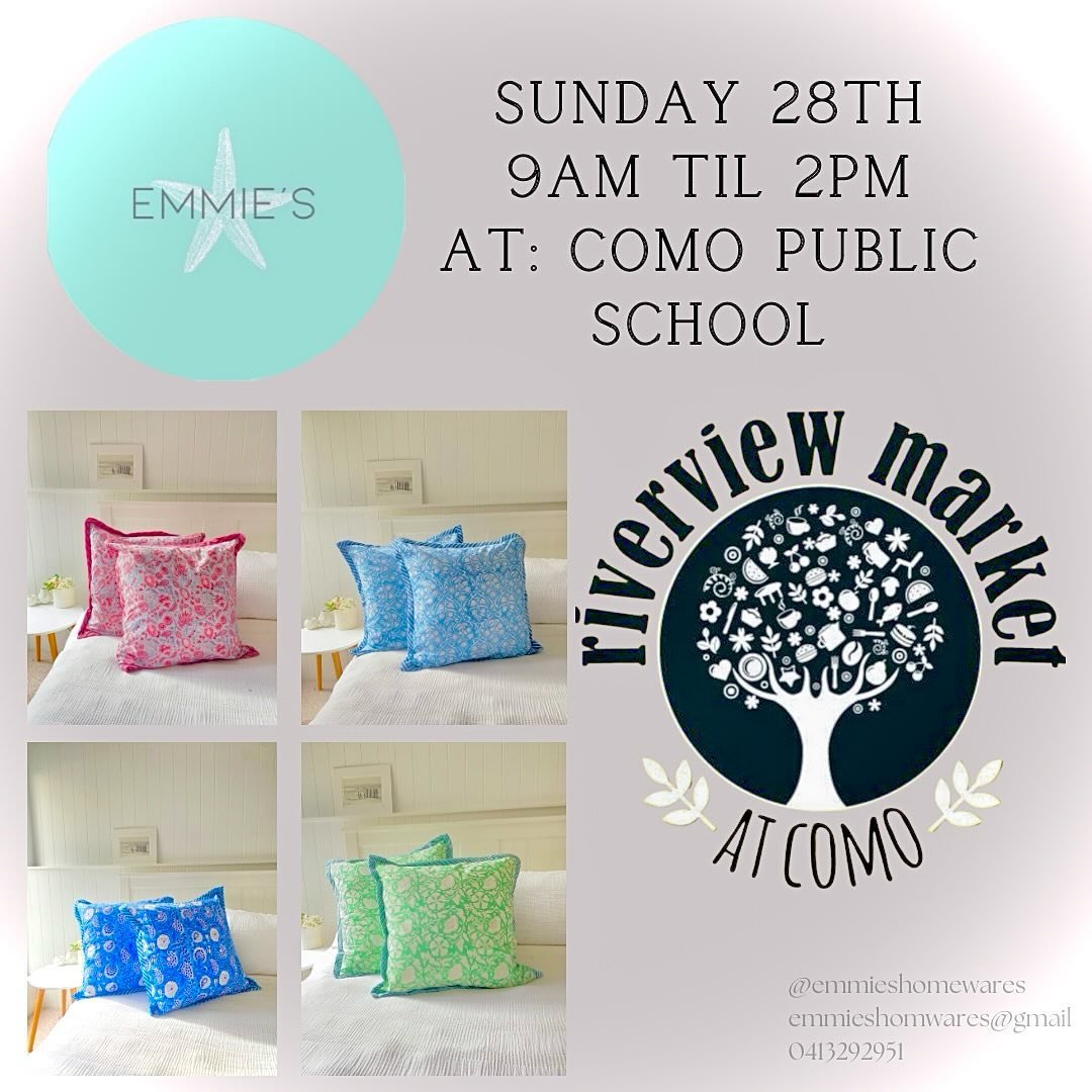 Come visit us at Como Public School for the Riverview Market Day! We will have all our pillows on show! We will be there from 9am til 2pm.