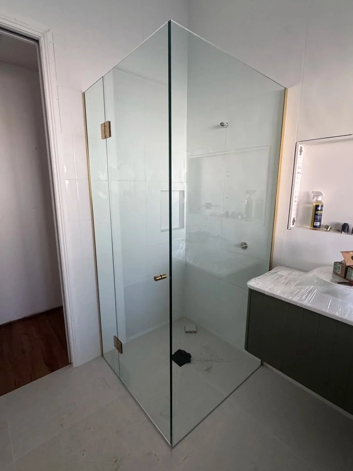 Frameless shower screen