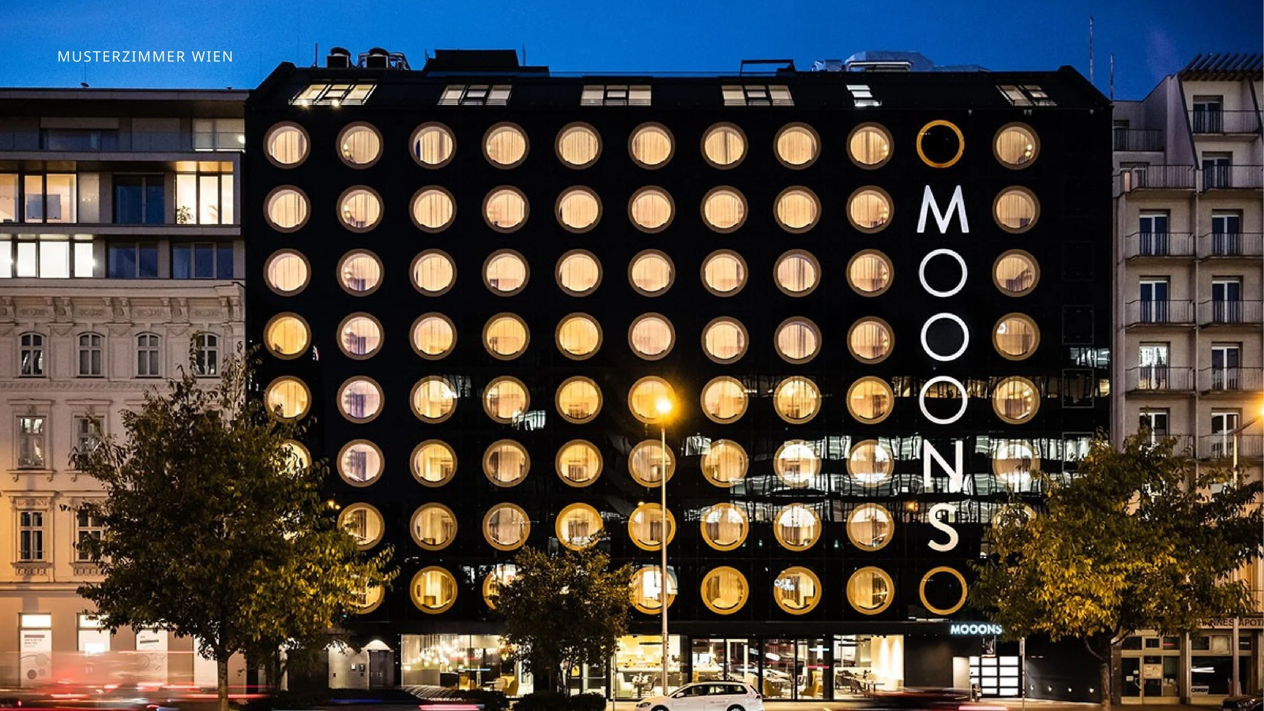 First mock-up room at MOOONS Hotel, Vienna: Studio Doesinger & hildmannwilke developed the concept for the first prototype room of a future lean luxury hotel brand and delivered its full realization together with its partners.