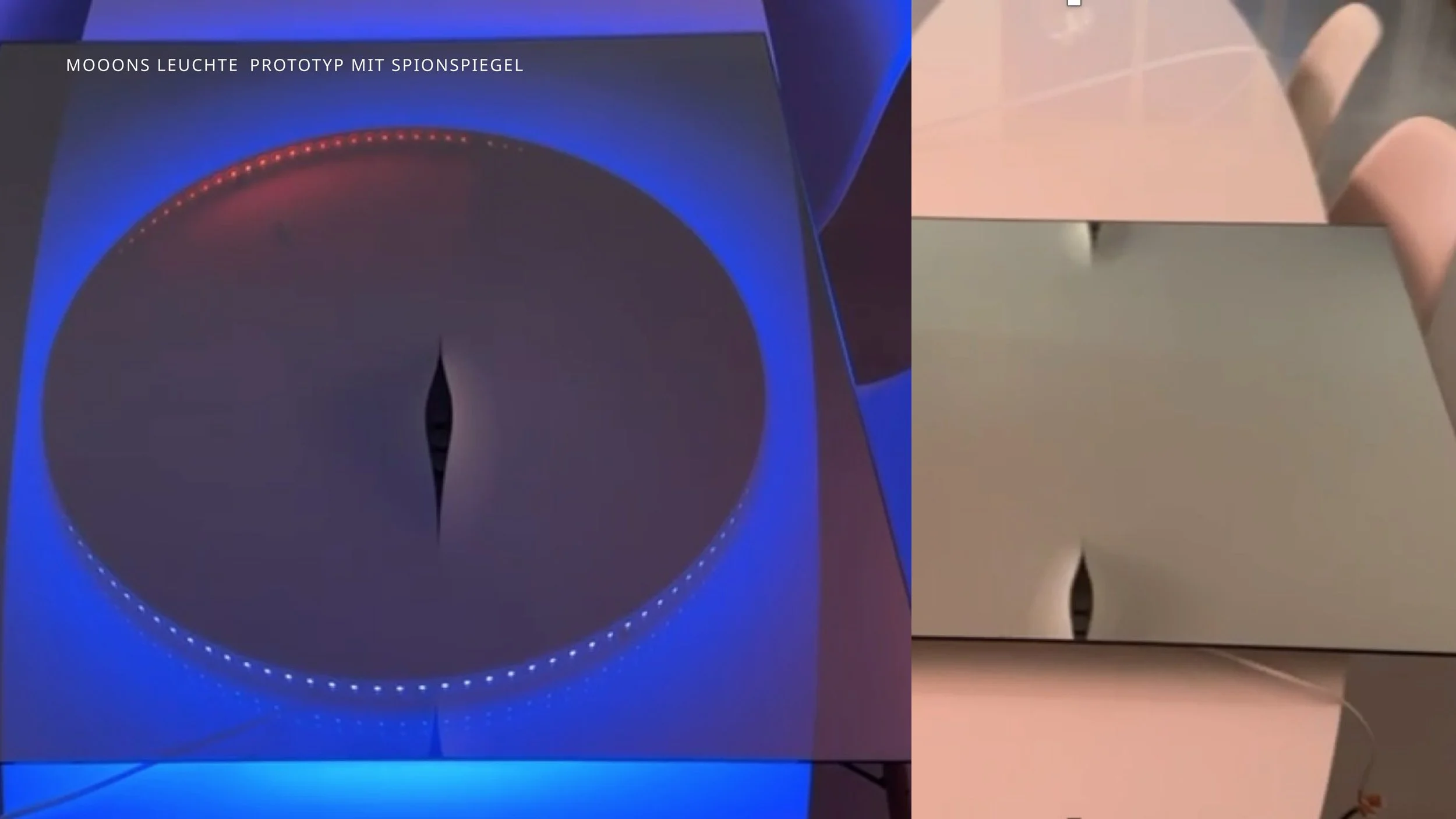 We wanted to create a strong connection between the boudoir and the beauty mirror. This led us to the idea of using a one way mirror, although at first we did not know whether it would be possible to place light behind it and create a transition from