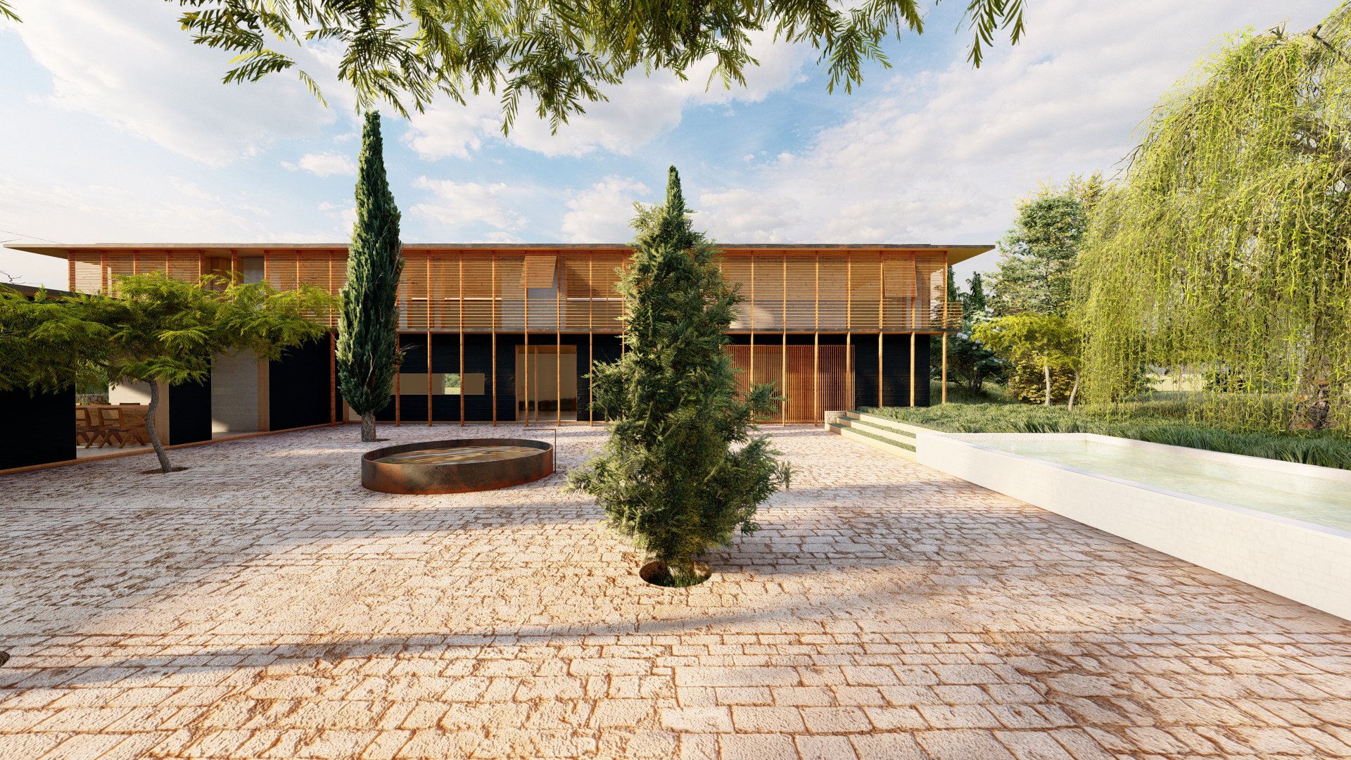 Villa Elsilla.
Location: Madrid, Spain.
Year: 2024.
Role: Assistant Architect to my father.
Rendering: Pilar Cano-Lasso.